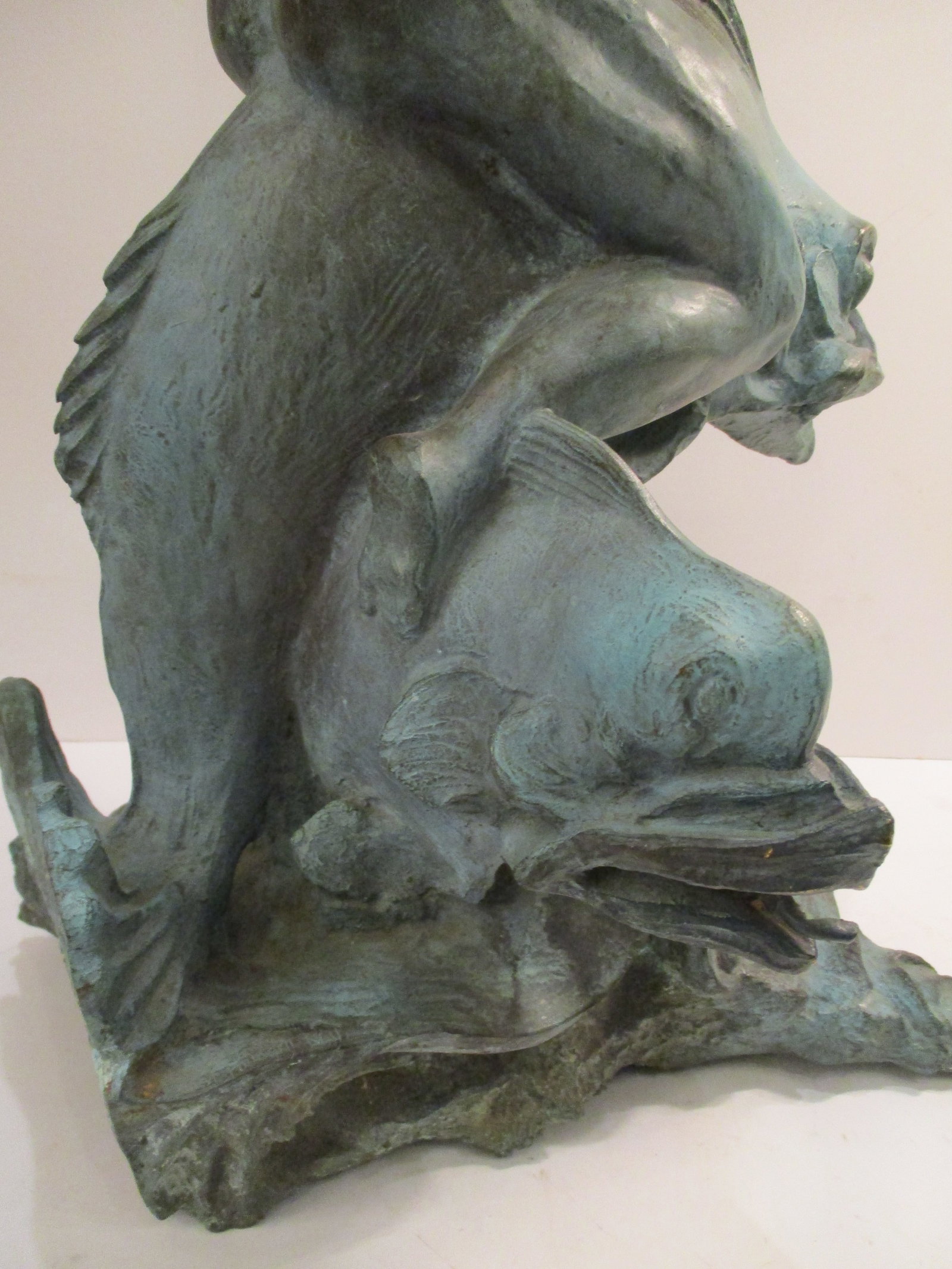 1940s Vintage Alexander Portnoff Cherub on Dolphin Bronze Fountain - 13
