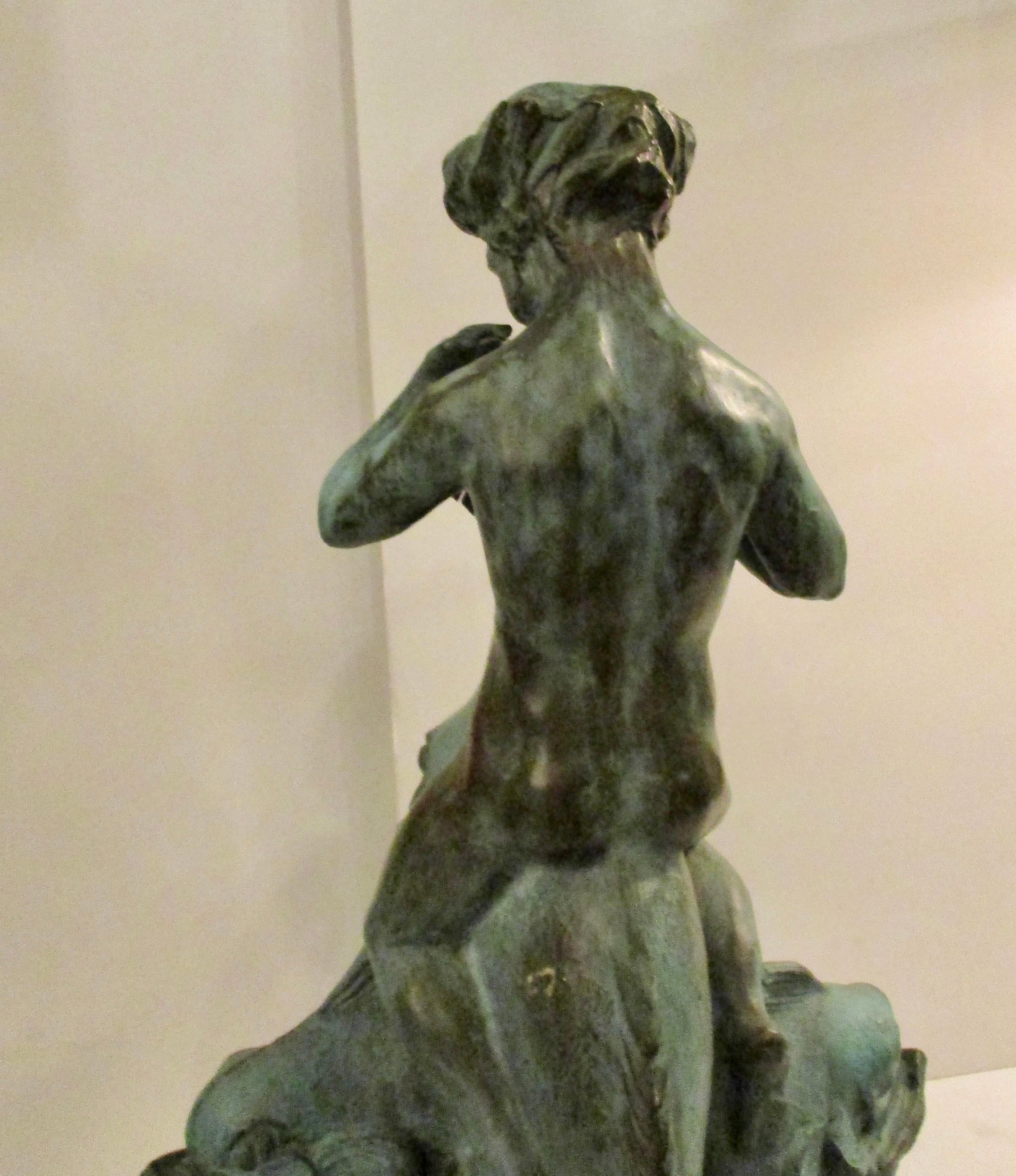 1940s Vintage Alexander Portnoff Cherub on Dolphin Bronze Fountain - 3