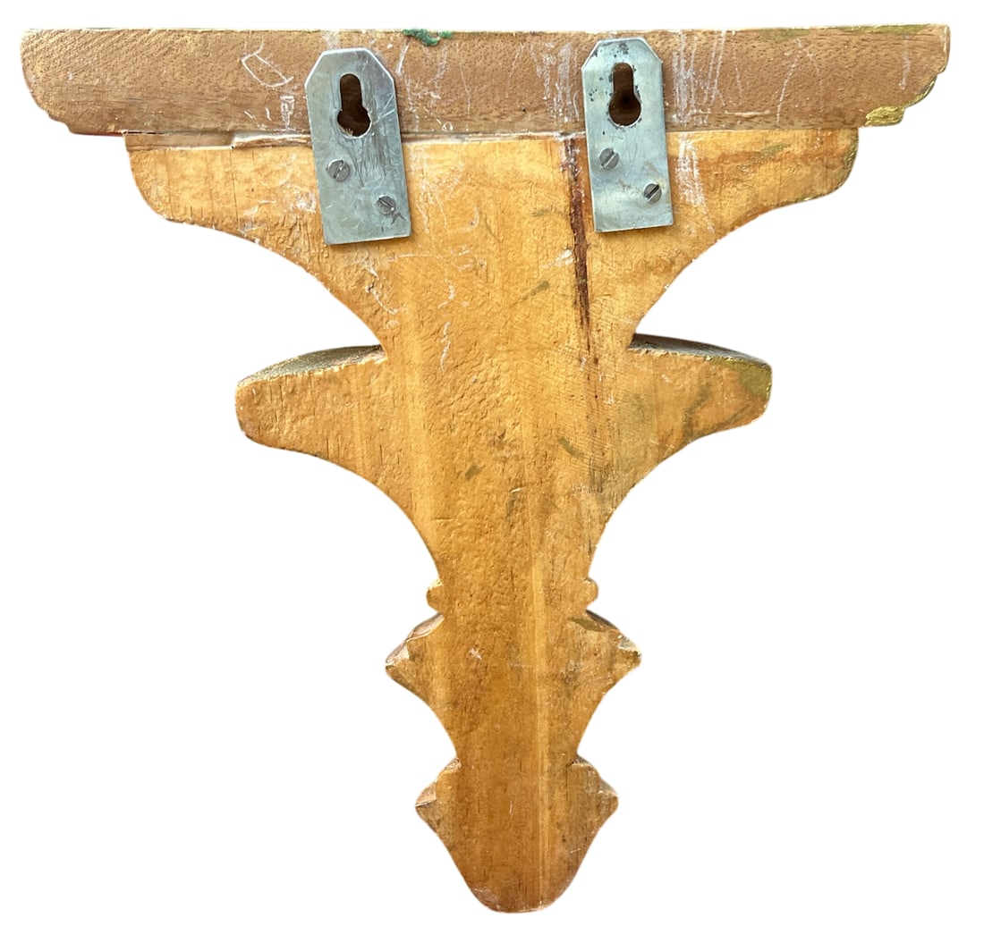 Pair of Vintage Hand-Carved Giltwood Wall Brackets / Shelves – Italian Florentine Style, 9" - 8