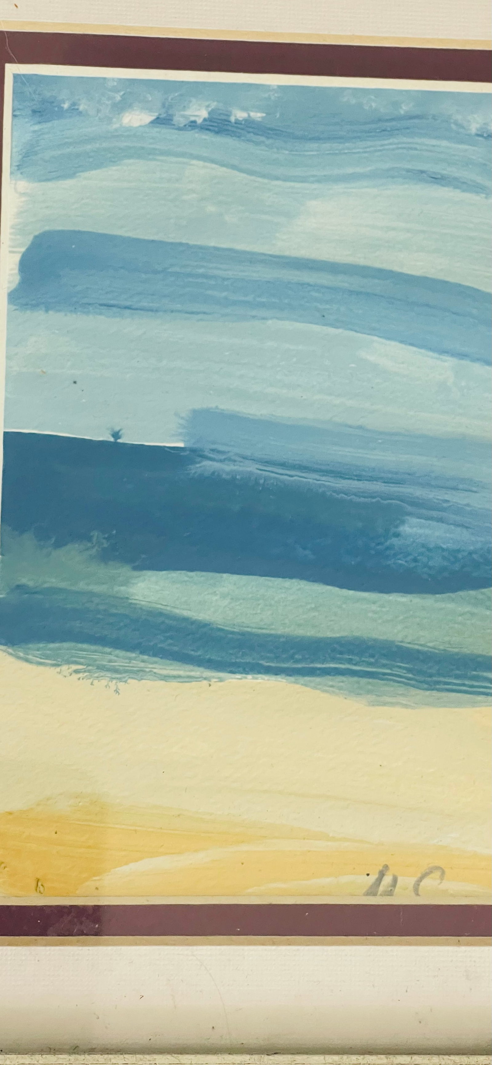 Original Art Abstract Mini Paintings Sunny Isles Seascapes Framed - Set of 2 - 2