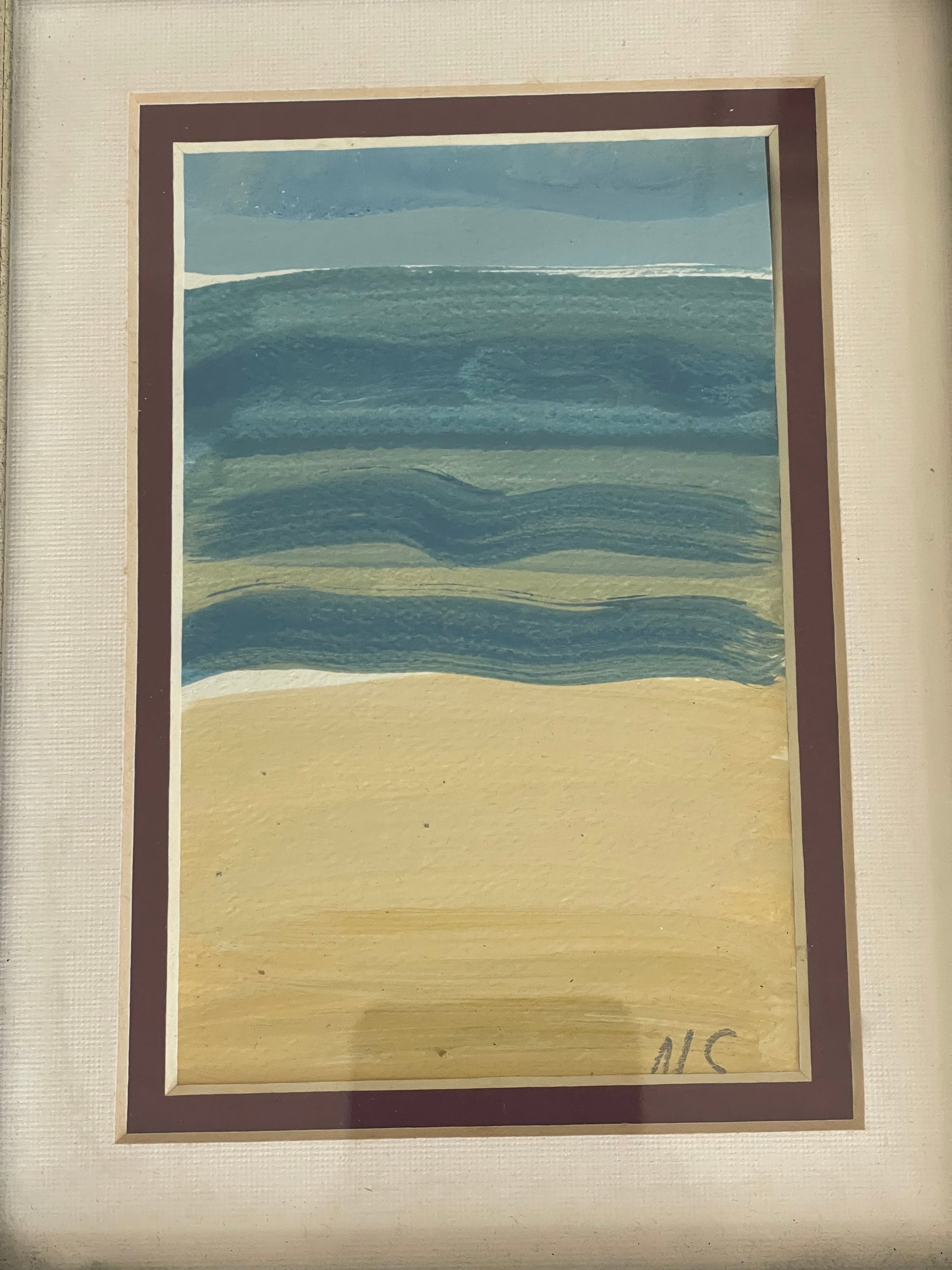 Original Art Abstract Mini Paintings Sunny Isles Seascapes Framed - Set of 2 - 5