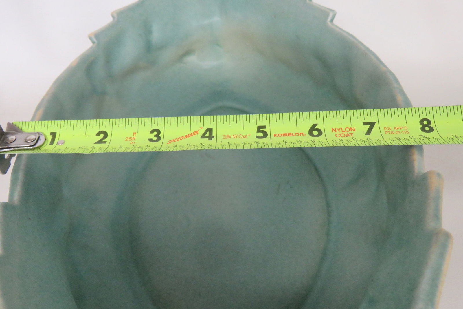 Mid 20th Century Roseville Pottery 461 14 Blue Ceil Clematis Oval Center Bowl 4689b - 10