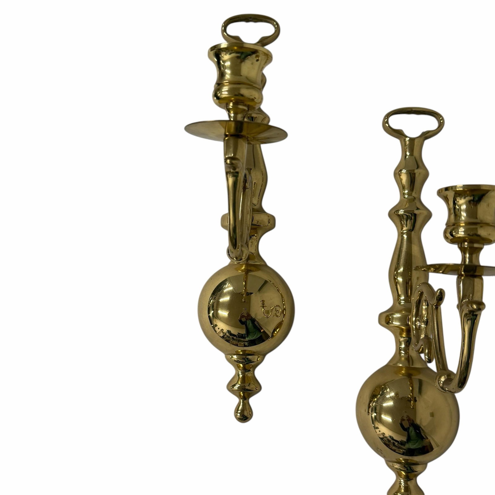 Vintage Brass Wall Sconces Colonial, Mid Century, Georgian - A Pair - 3