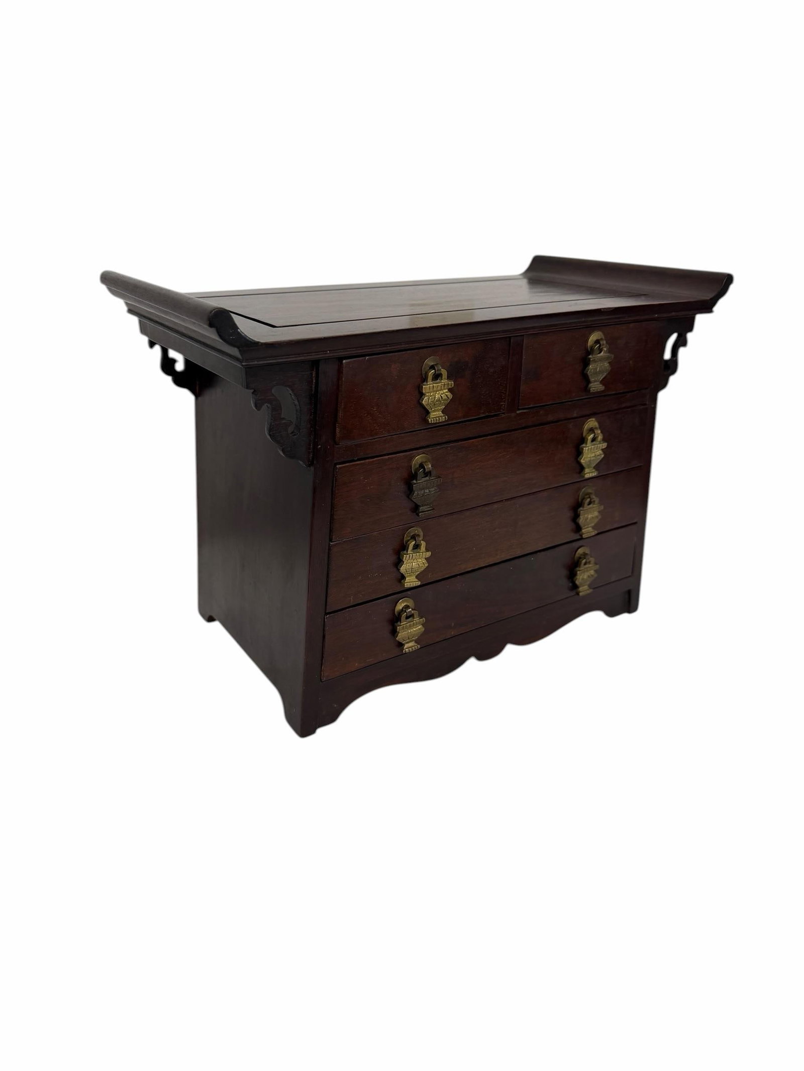 Vintage Chinoiserie Rosewood Jewelry Box - 3