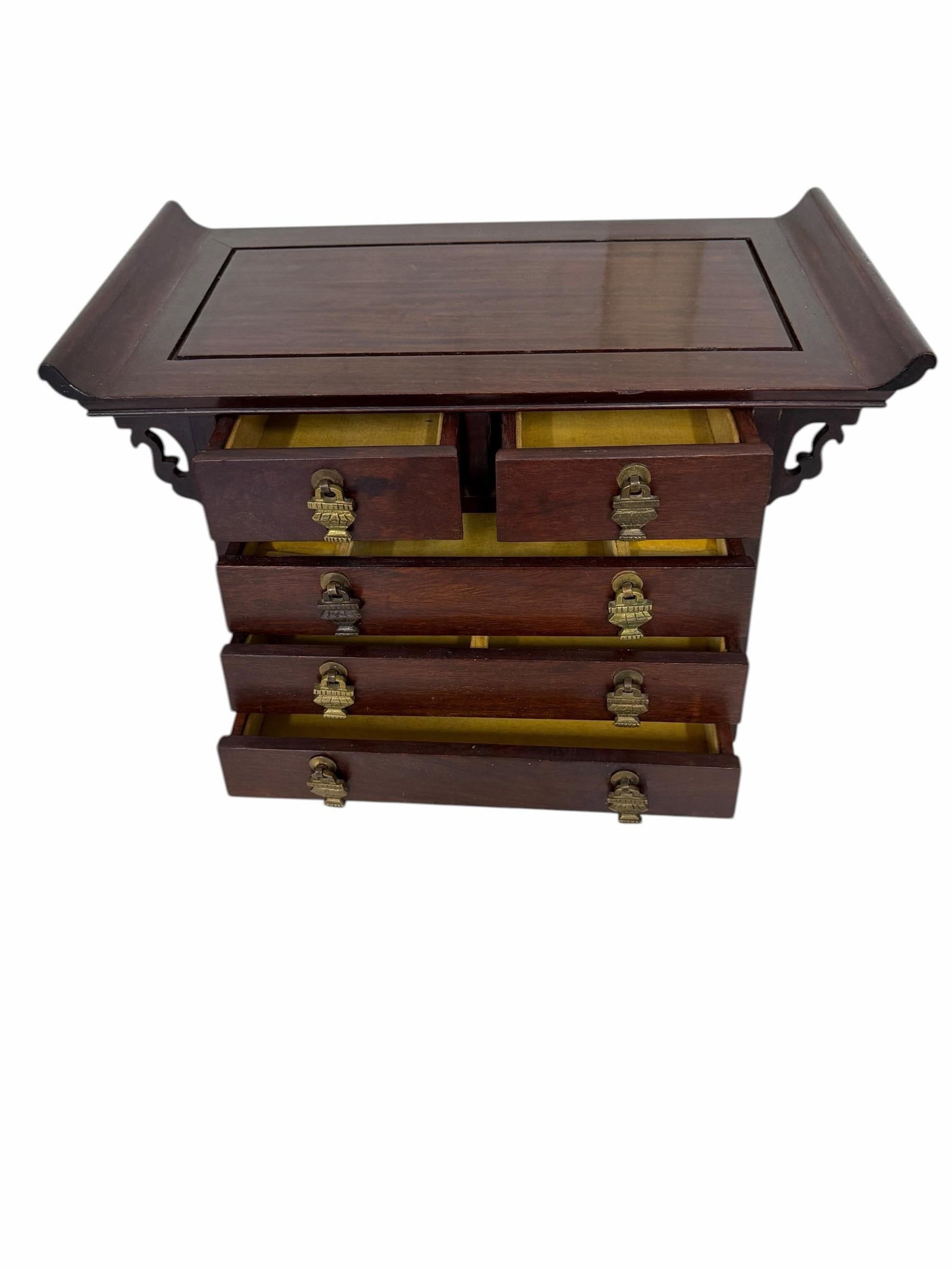 Vintage Chinoiserie Rosewood Jewelry Box - 5