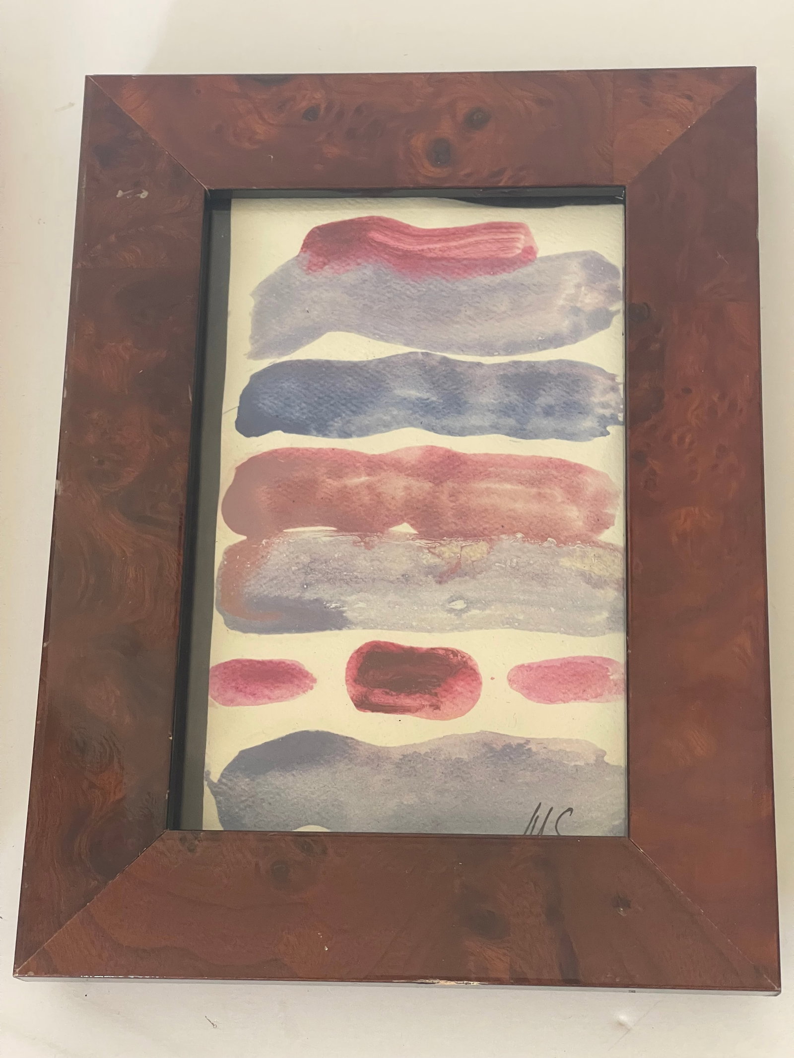 1970s Abstract Original Art Small Paintings Framed - Set of 2 - 2