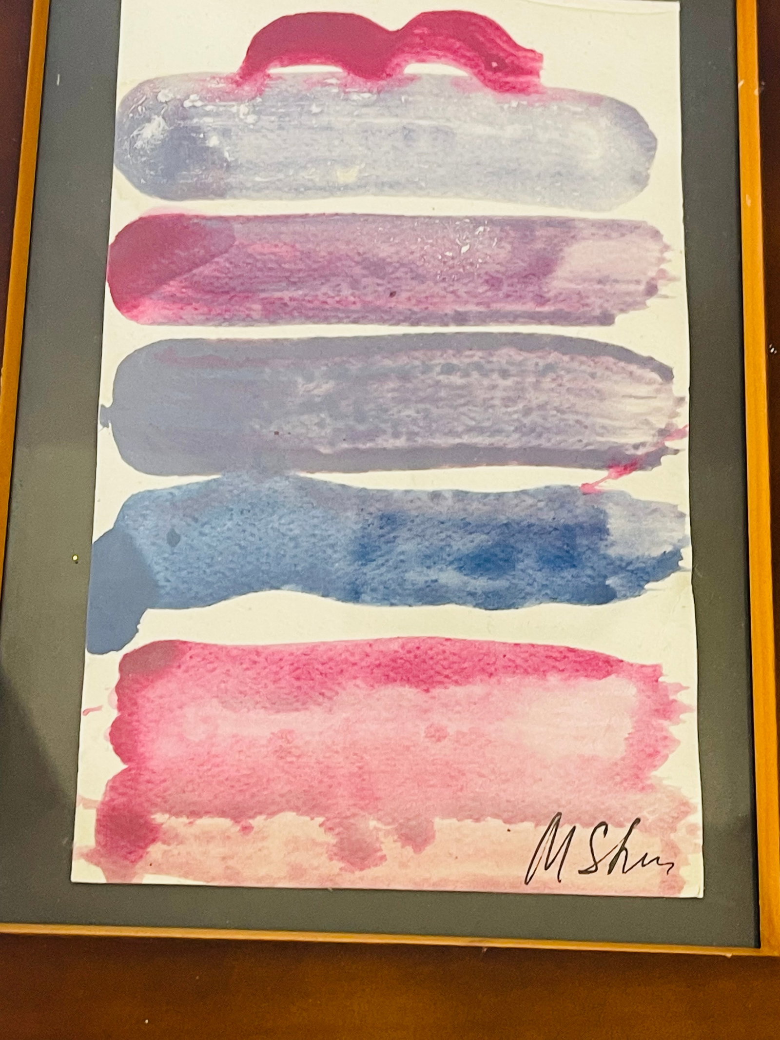 1970s Abstract Original Art Small Paintings Framed - Set of 2 - 3