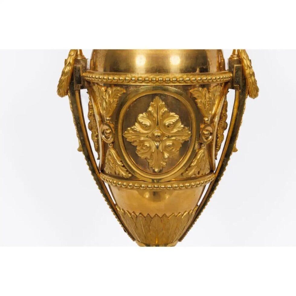 A Magnificent Pair of French Louis XVI Style Ormolu Vases - 5