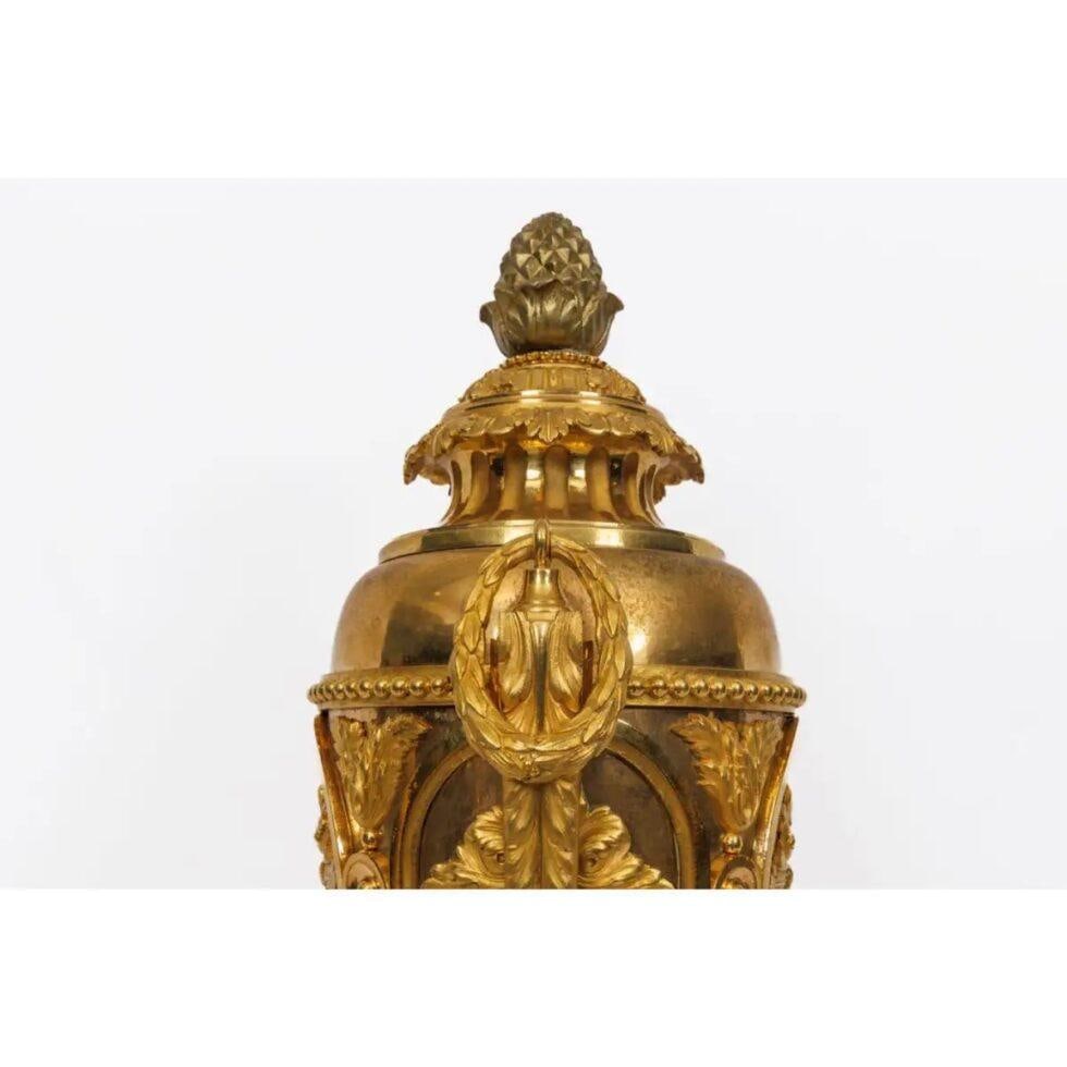 A Magnificent Pair of French Louis XVI Style Ormolu Vases - 7