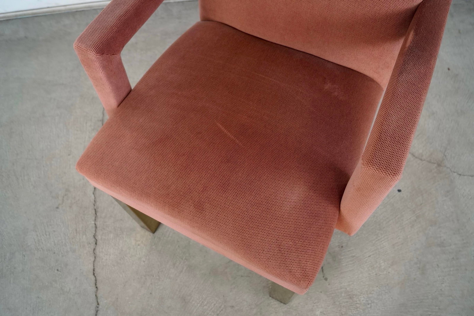 1980's Hollywood Regency Milo Baughman Style Brass Armchair - 10
