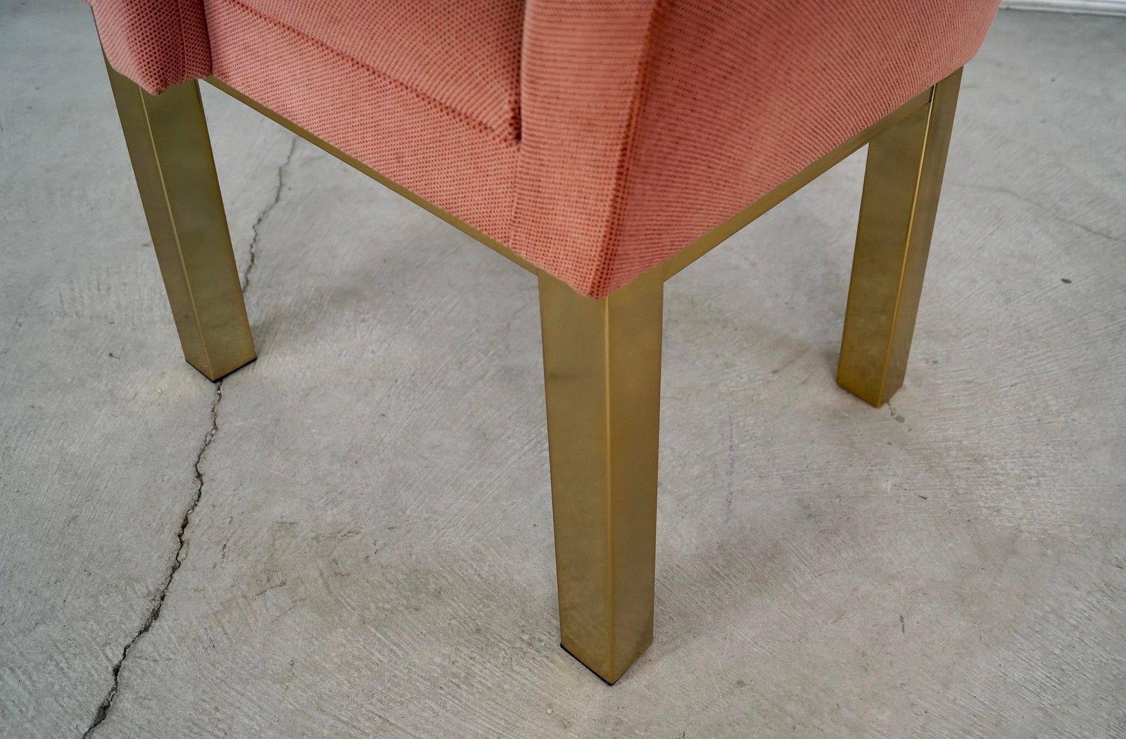 1980's Hollywood Regency Milo Baughman Style Brass Armchair - 11