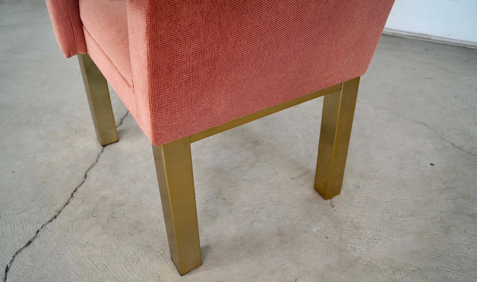 1980's Hollywood Regency Milo Baughman Style Brass Armchair - 12