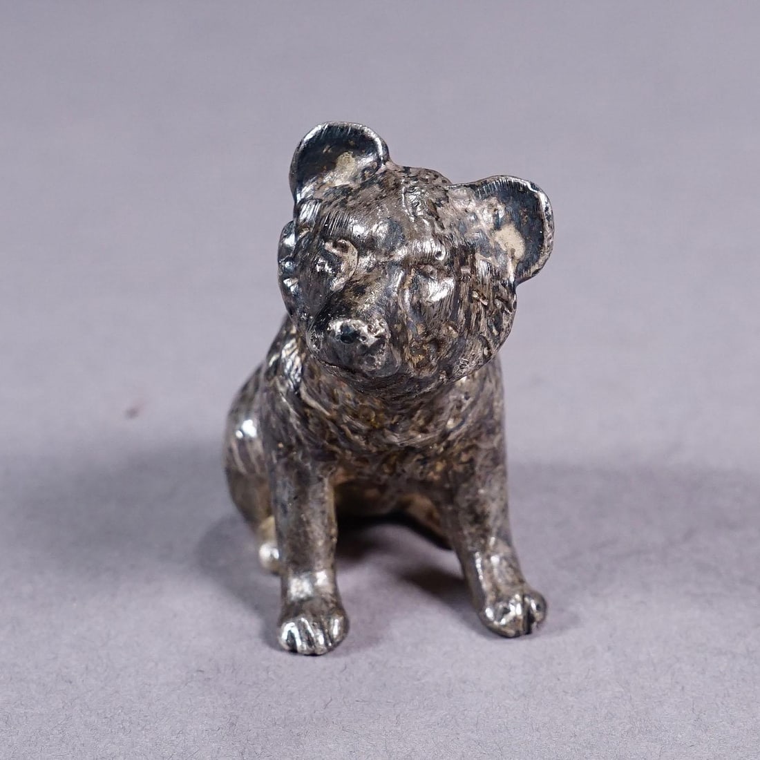 Cast of a Silverplated Sitting Bear Ca. 1930s - 2