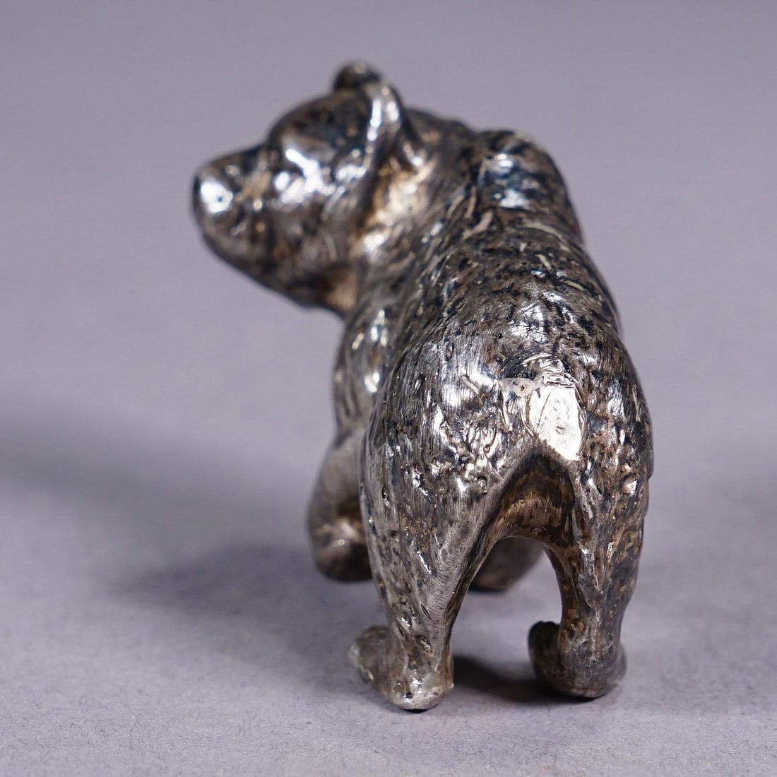 Vintage Silverplated Cast of a Strolling Bear - 4