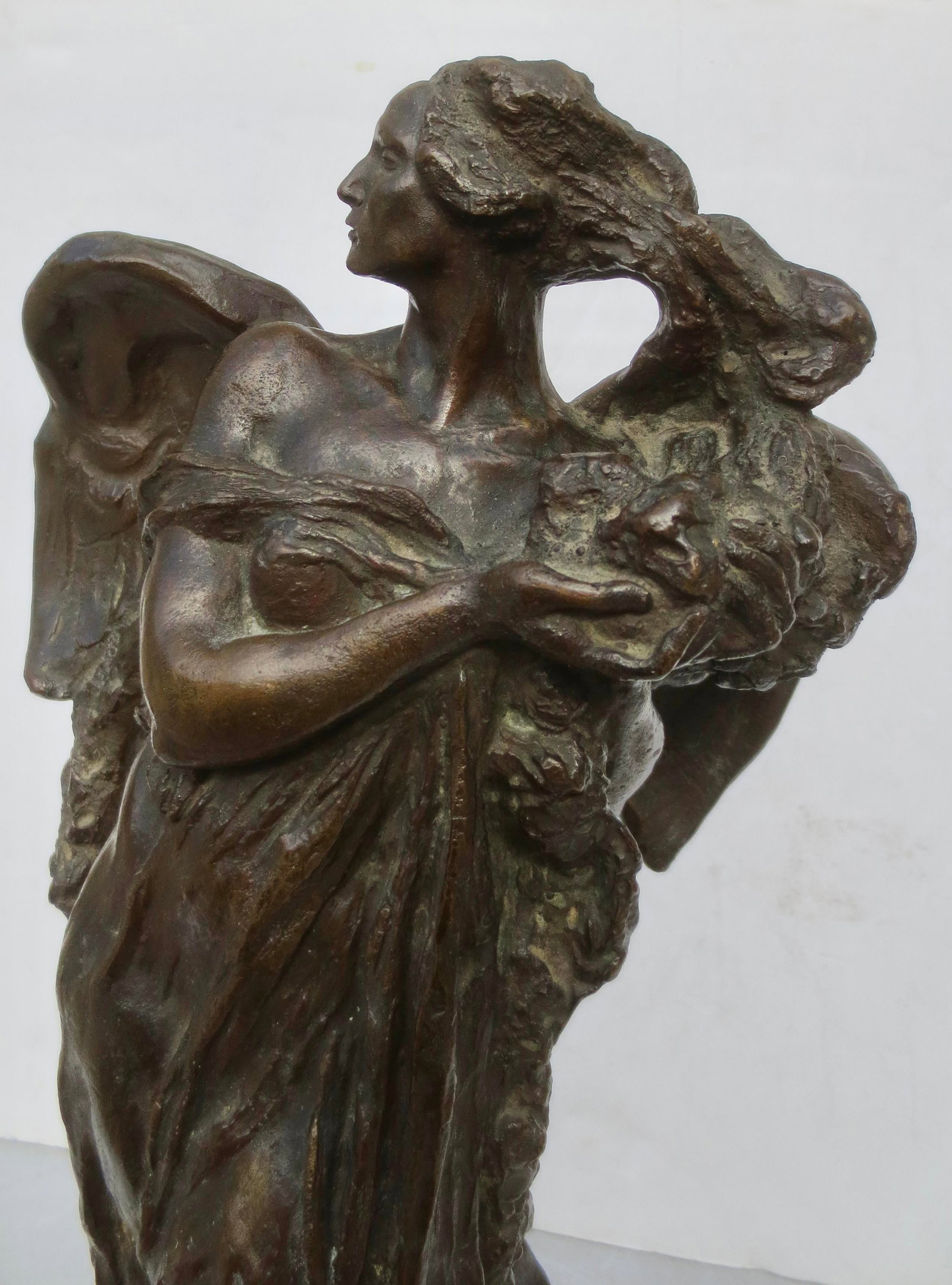 Italian Bronze Allegorical Figure by A. Stagliano Circa 1920 - 14