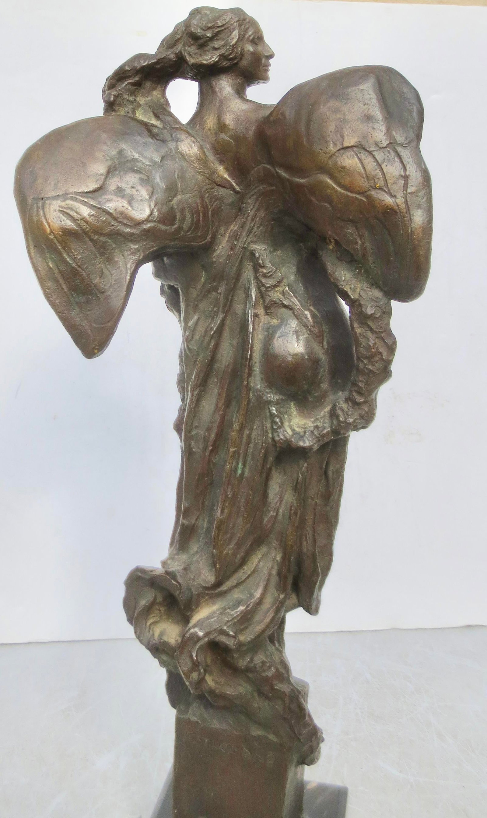 Italian Bronze Allegorical Figure by A. Stagliano Circa 1920 - 9