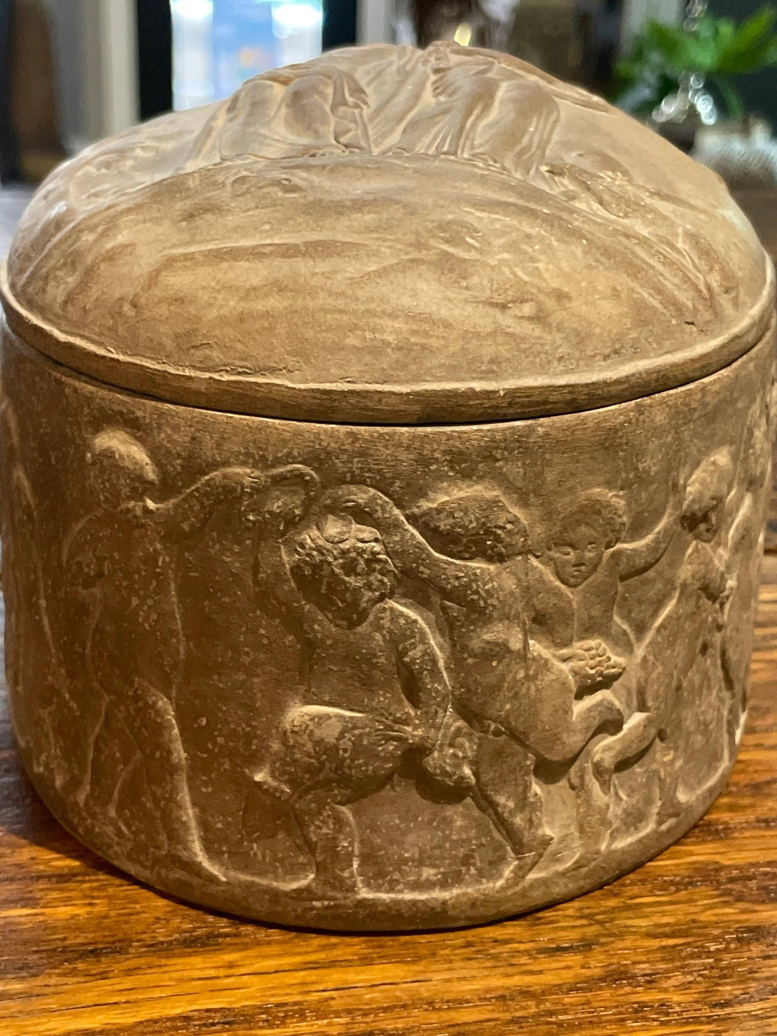 Late 19th Century Manifattura Di Signa Terracotta Box- Classical motif- ITALY - 5
