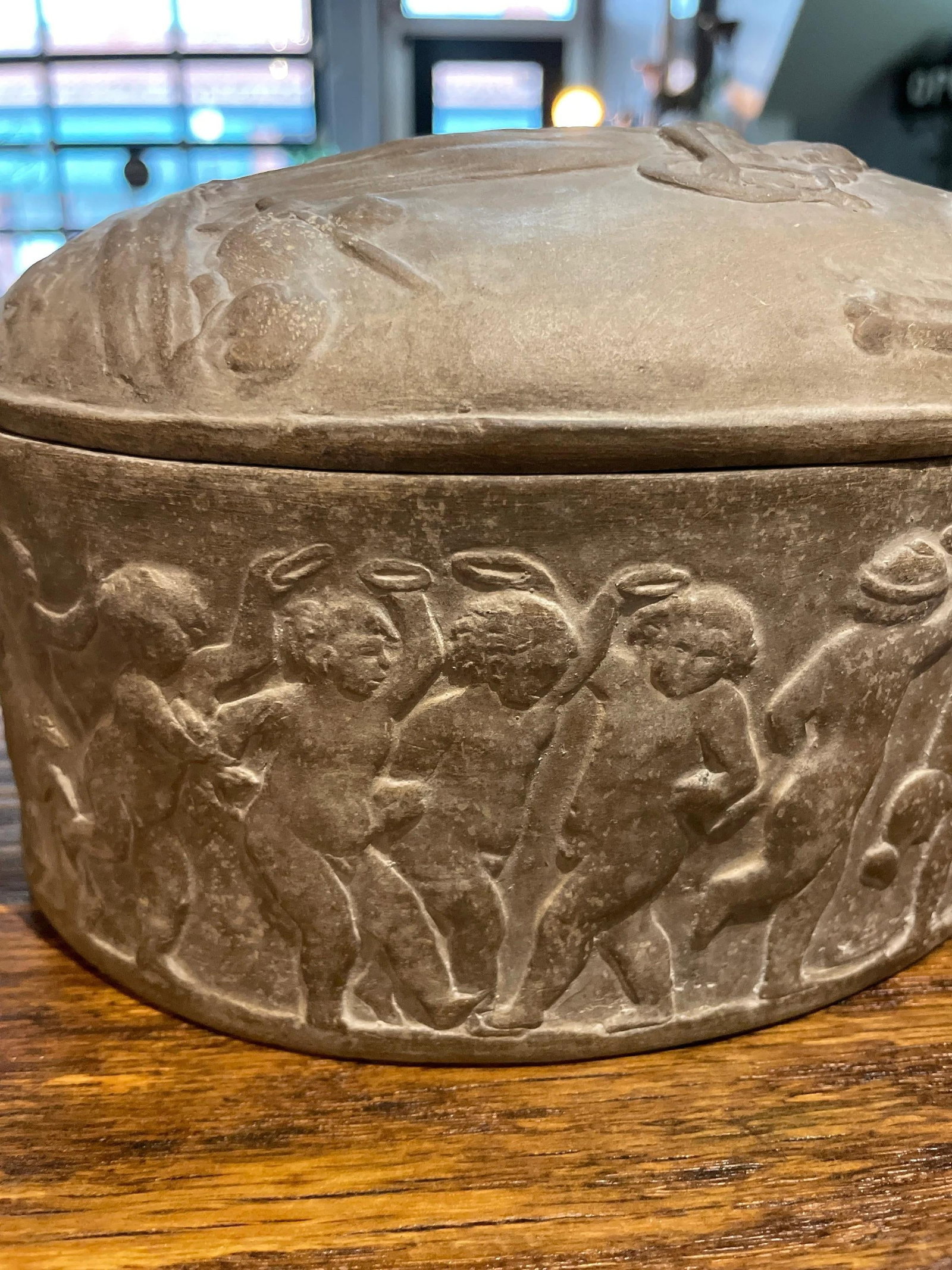Late 19th Century Manifattura Di Signa Terracotta Box- Classical motif- ITALY - 6