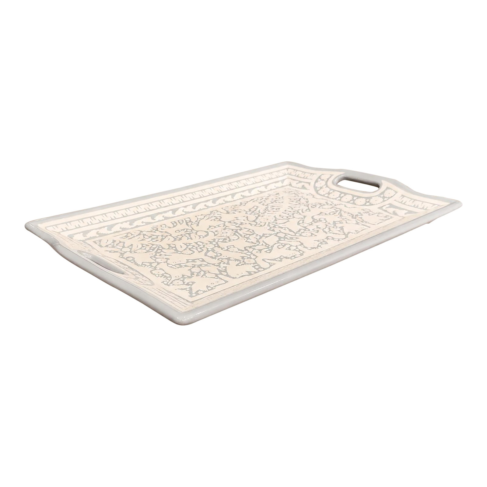 Large "Hummingbird" Decorative Tray, Lacquered Wood, Ensamble Artesano, 2024: Executed in the historic maque lacquer tradition of Olinalá, Guerrero, Mexico, this rectangular tray reflects a lineage of Mexican decorative arts distinguished by discipline, patience, and