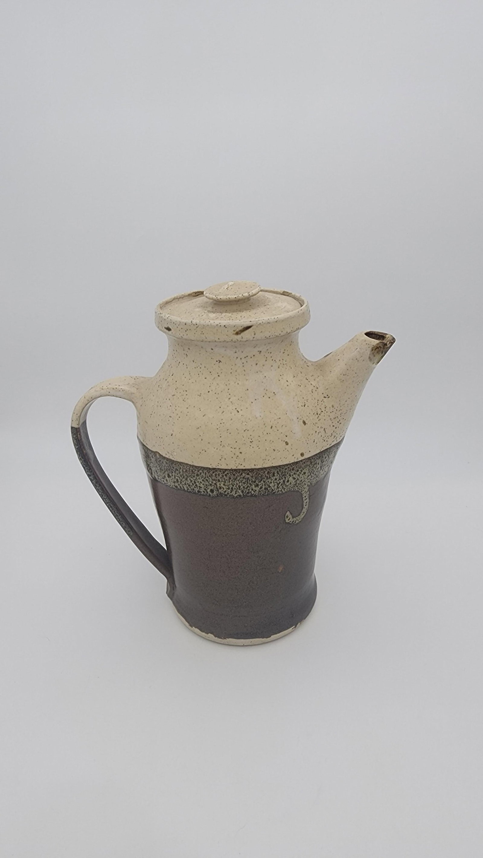 Vintage Studio Pottery Tall Pitcher with Lid - 6