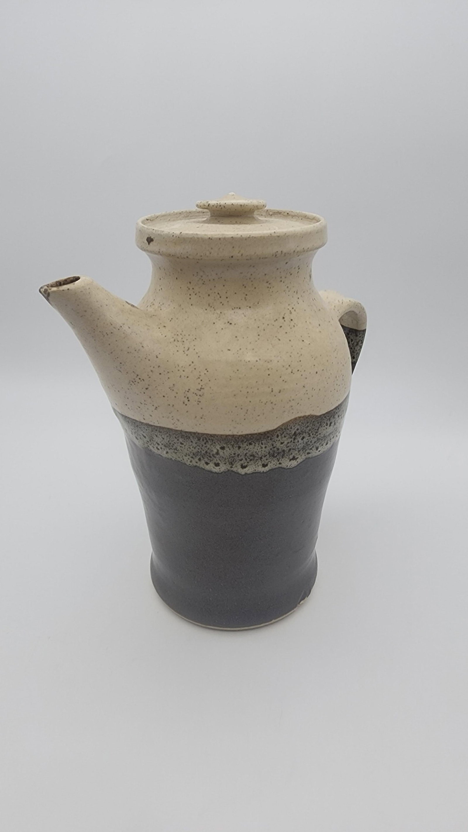 Vintage Studio Pottery Tall Pitcher with Lid - 8