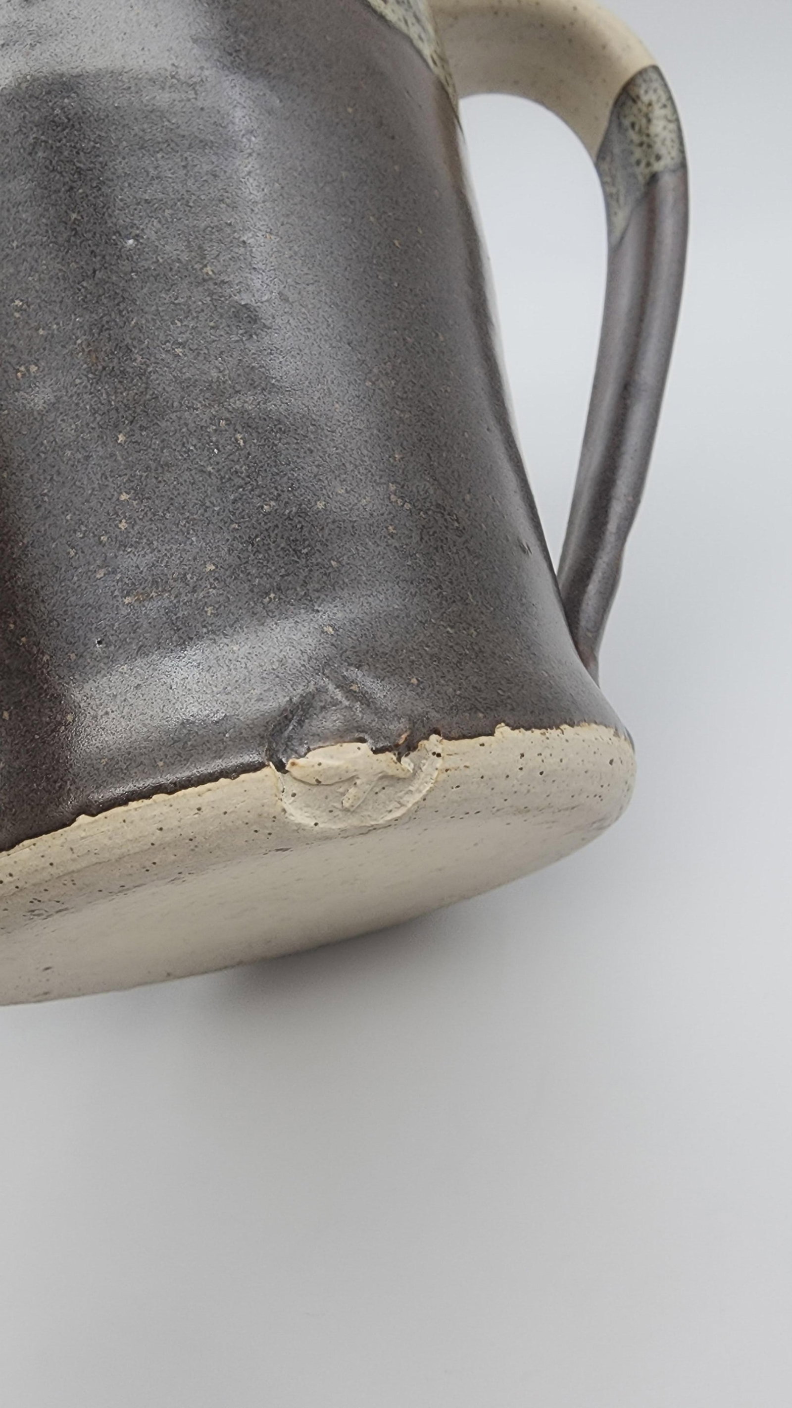 Vintage Studio Pottery Tall Pitcher with Lid - 9