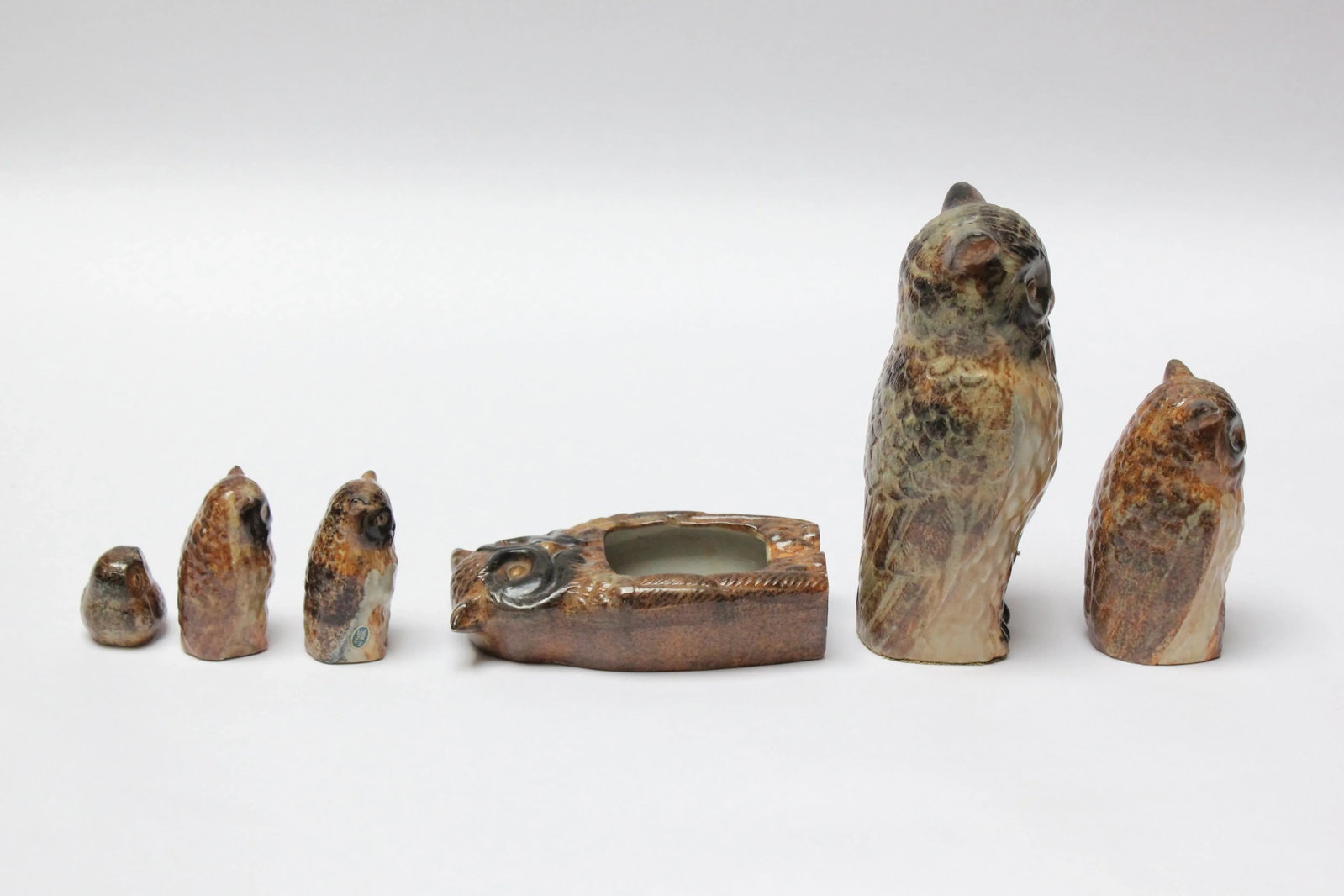 Collection of Six Mid-Century Japanese Modern Ceramic Owl Figurines - 2