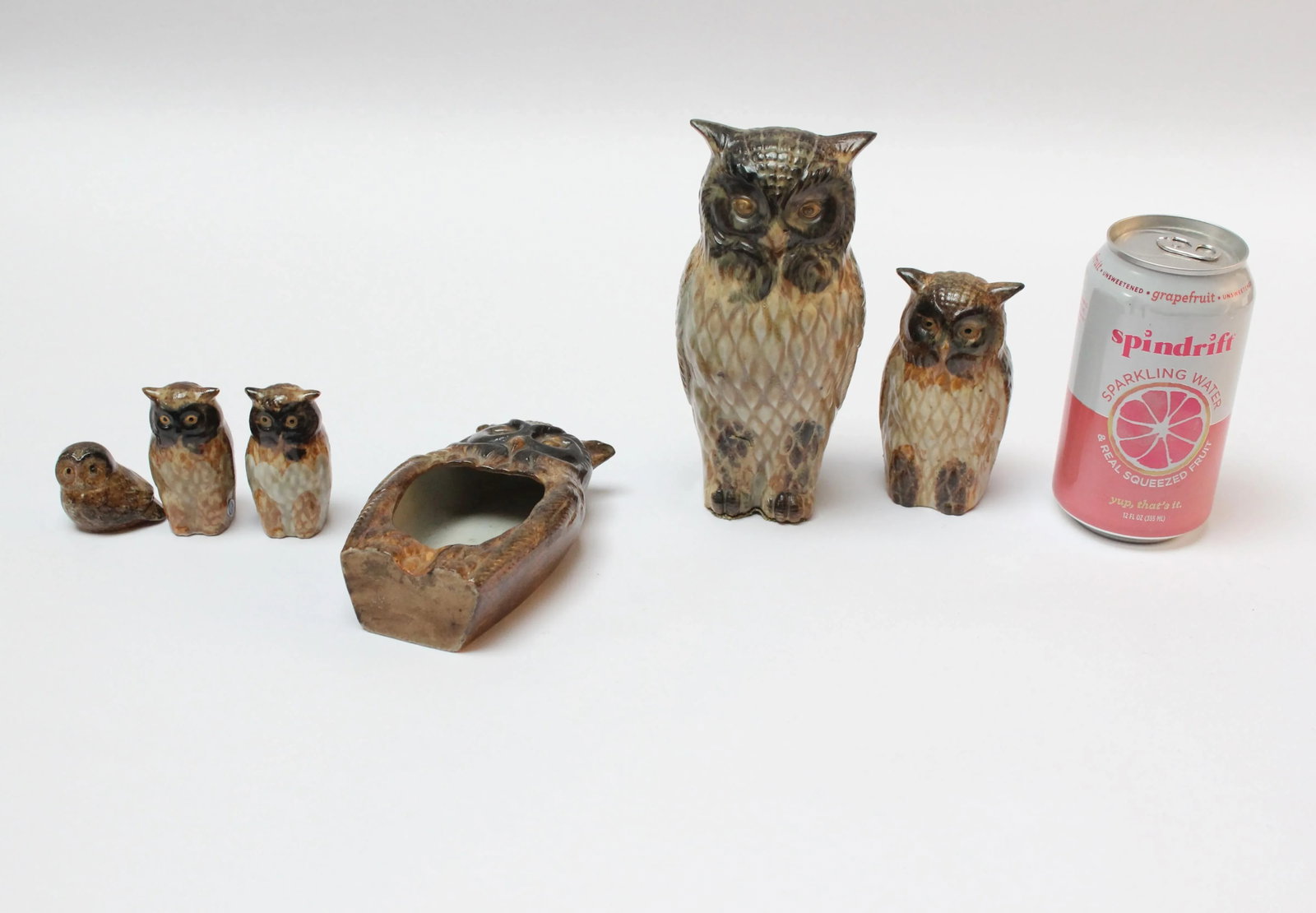 Collection of Six Mid-Century Japanese Modern Ceramic Owl Figurines - 5