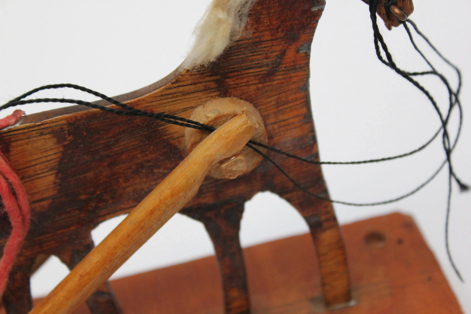 Hand-Carved Folk Art Horse Pulled Cart - 8