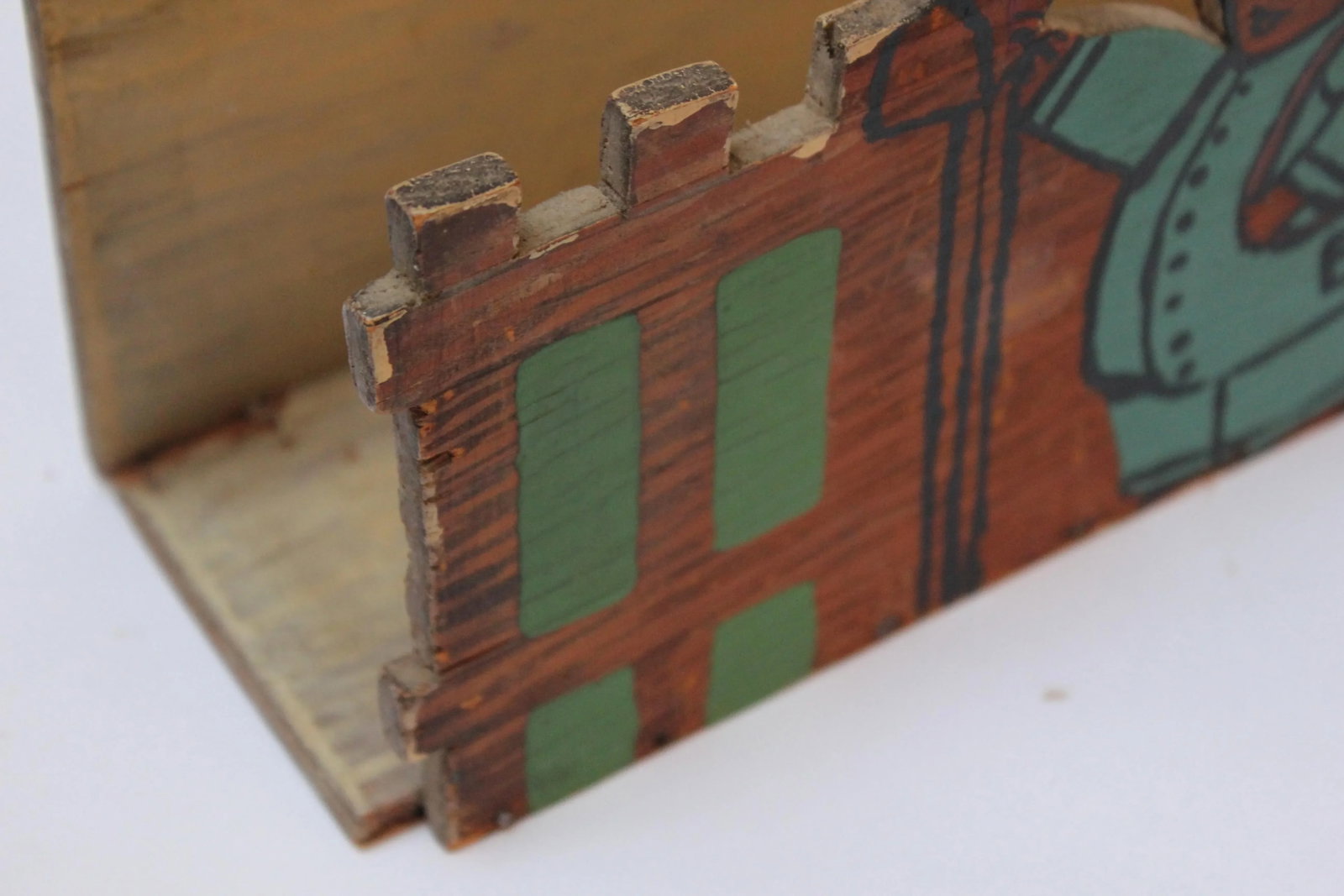 Vintage Folk Art Wooden "Postman" Letter Holder - 8