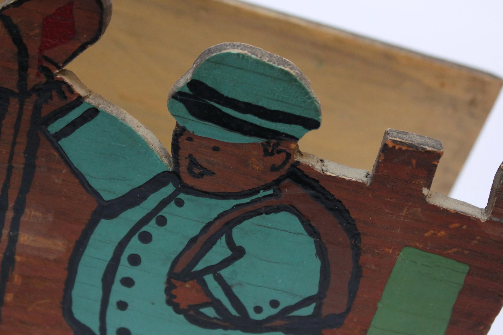 Vintage Folk Art Wooden "Postman" Letter Holder - 9