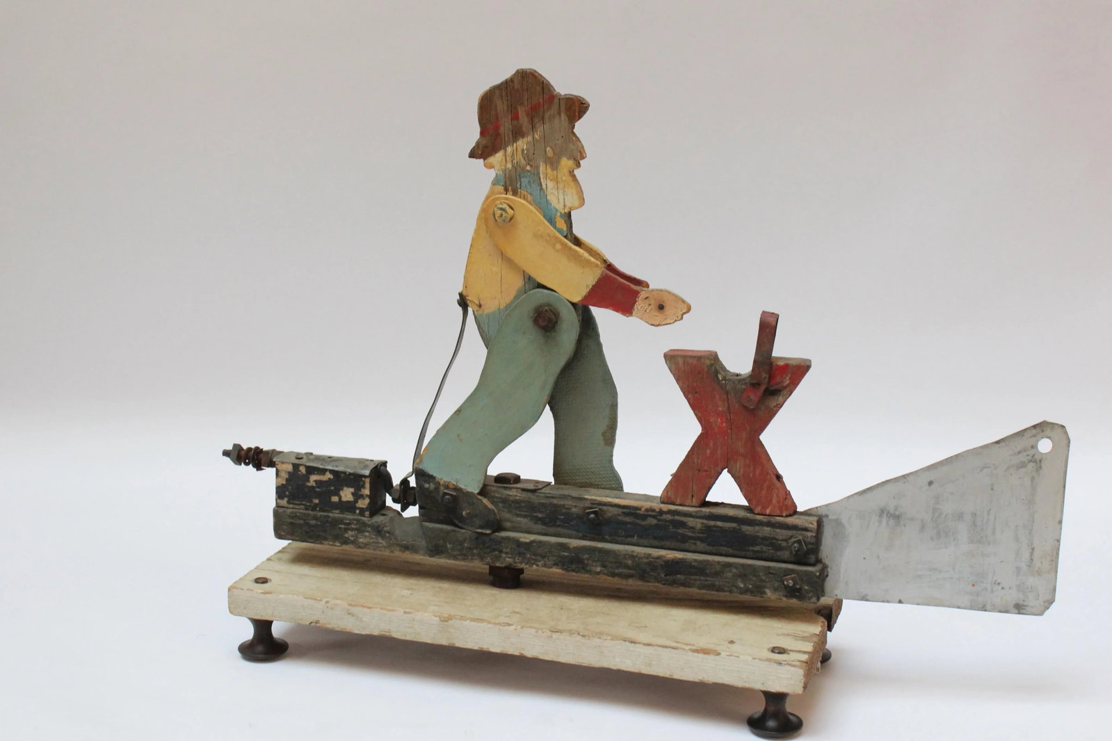 Early 20th Century Americana Folk Art Woodsman / Lumberjack Whirligig - 13
