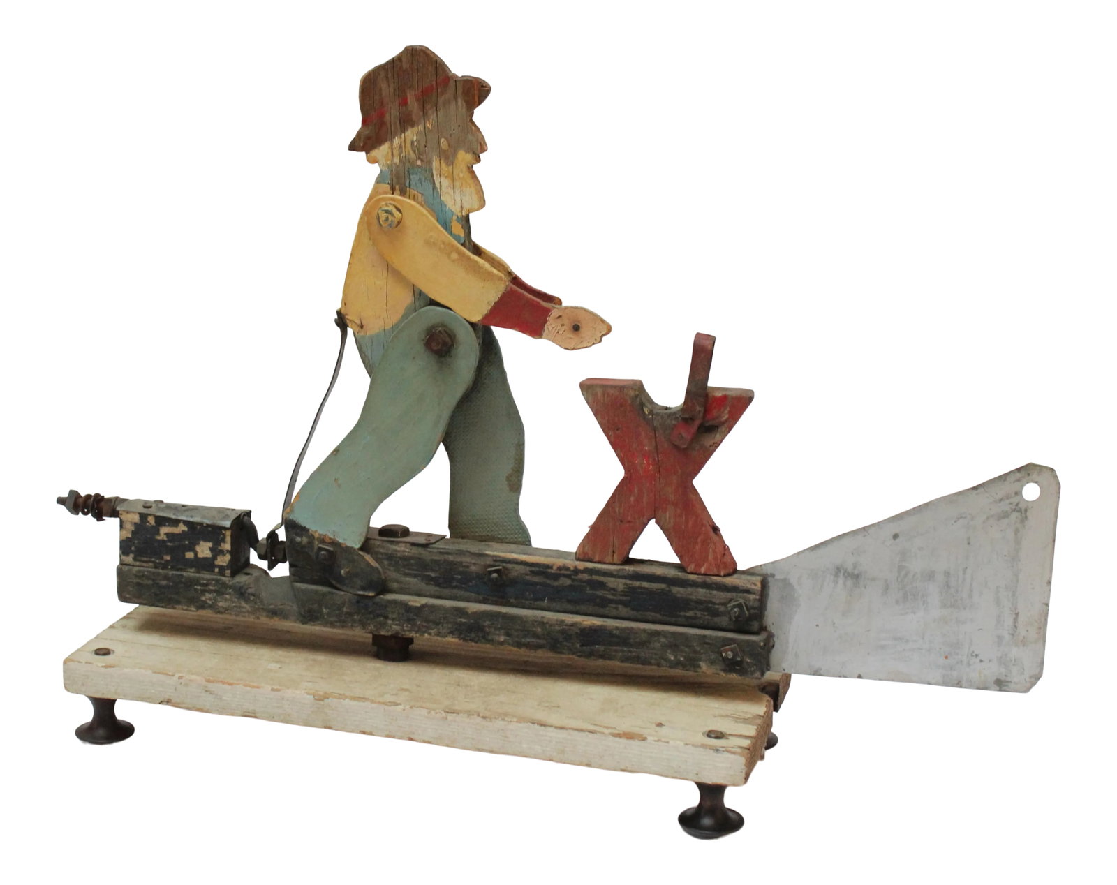Early 20th Century Americana Folk Art Woodsman / Lumberjack Whirligig (1 of 13)