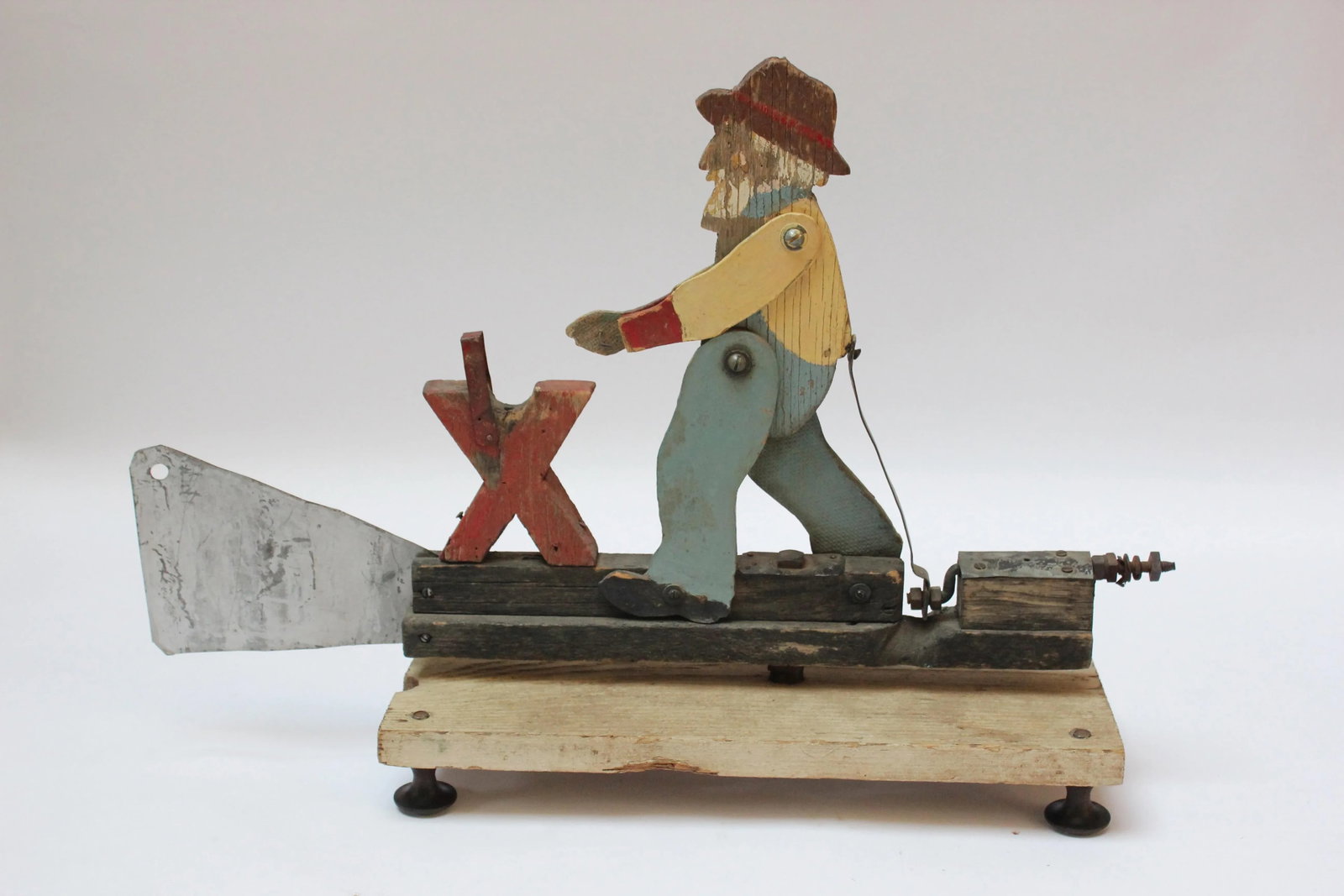 Early 20th Century Americana Folk Art Woodsman / Lumberjack Whirligig - 2