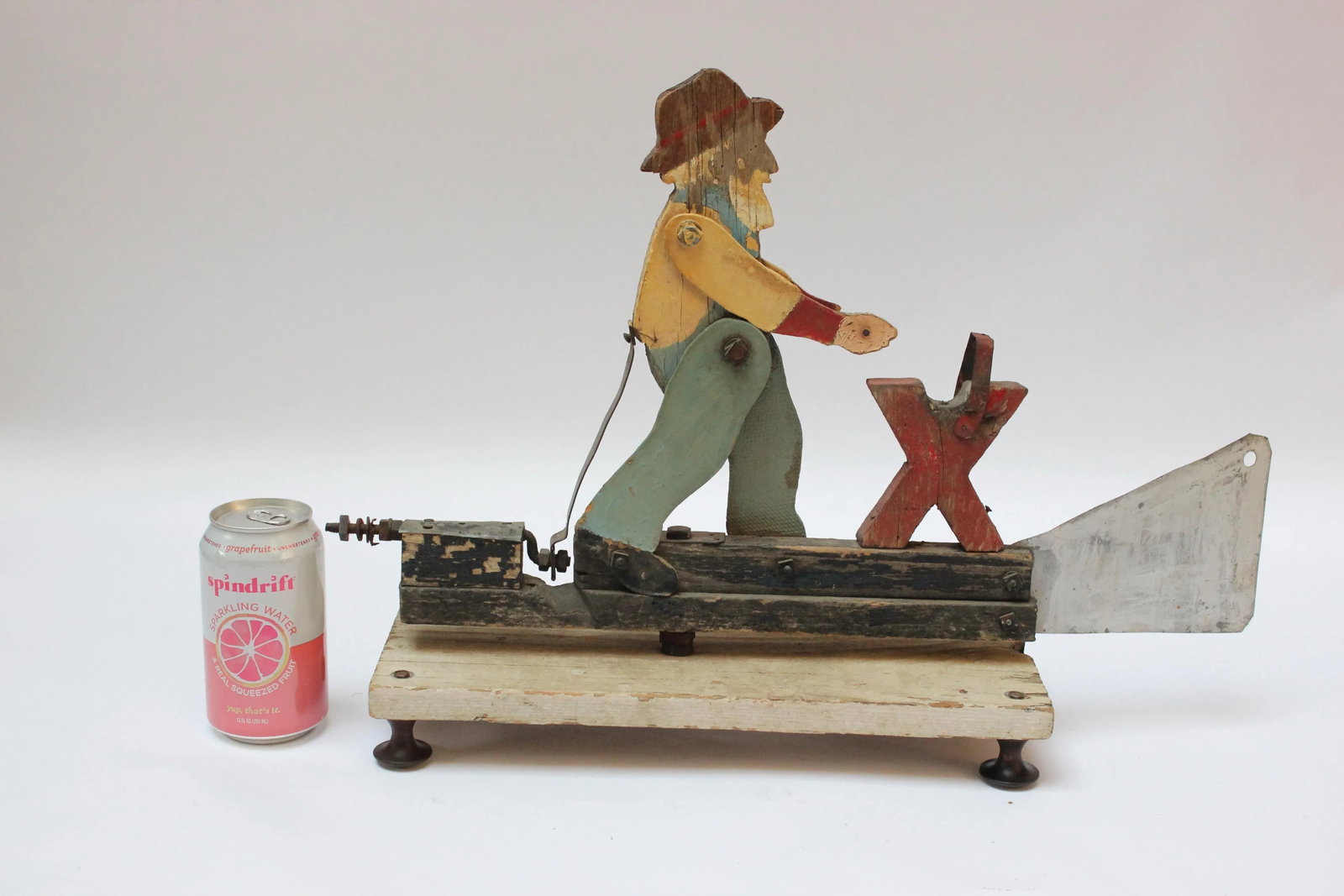 Early 20th Century Americana Folk Art Woodsman / Lumberjack Whirligig - 5