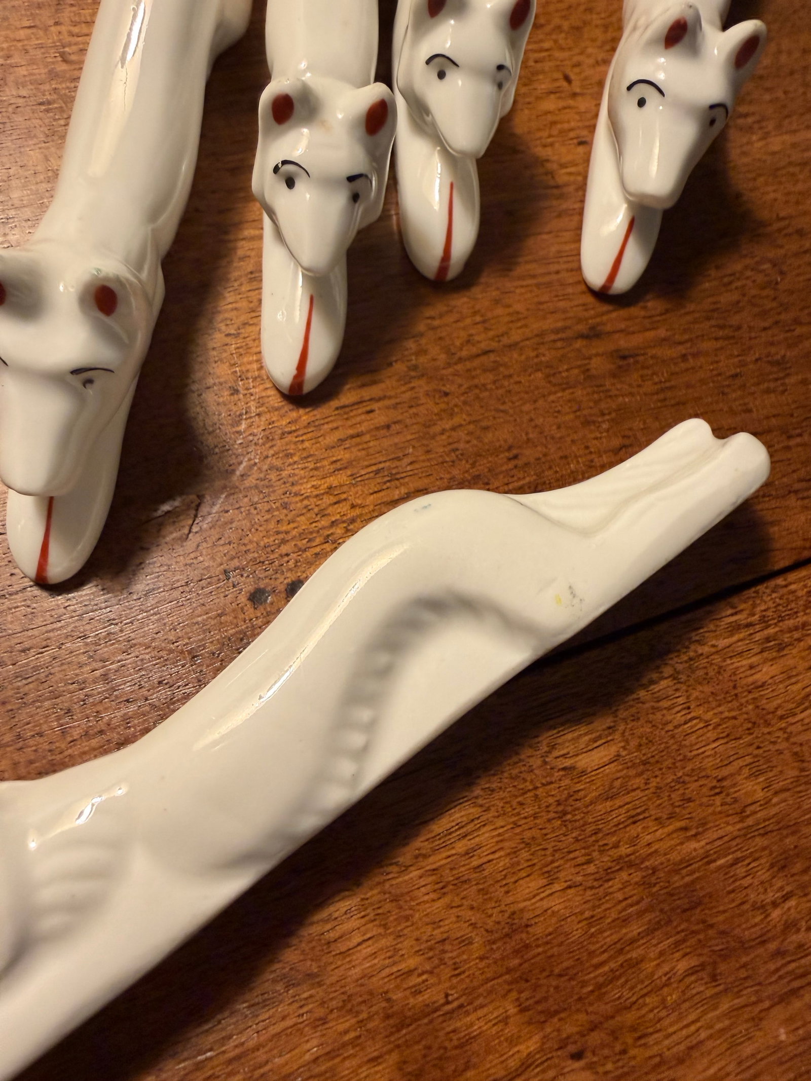 Vintage Art Deco Pfeffer Gotha Porcelain Animal/Fox Knife Rests, Set of 6 - 5