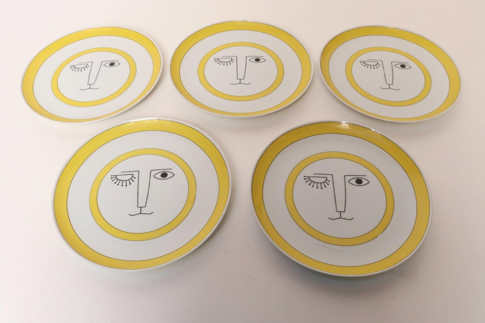 Set of Five Vintage Taste Setter Collection Winking Lion Plates by Sigma Italy - 2