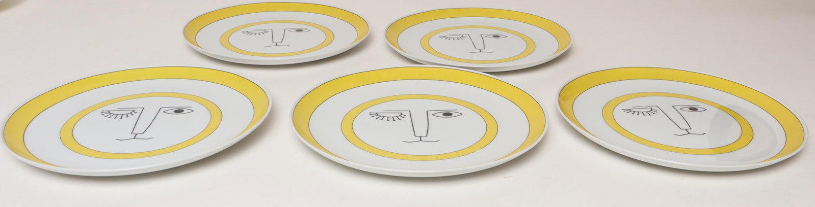 Set of Five Vintage Taste Setter Collection Winking Lion Plates by Sigma Italy - 3