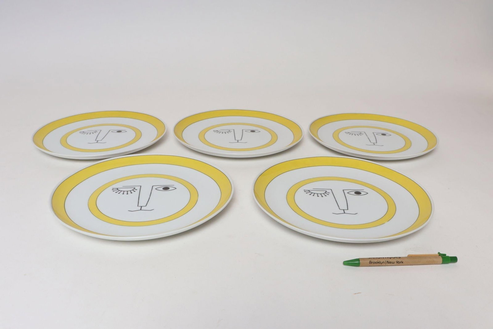 Set of Five Vintage Taste Setter Collection Winking Lion Plates by Sigma Italy - 6