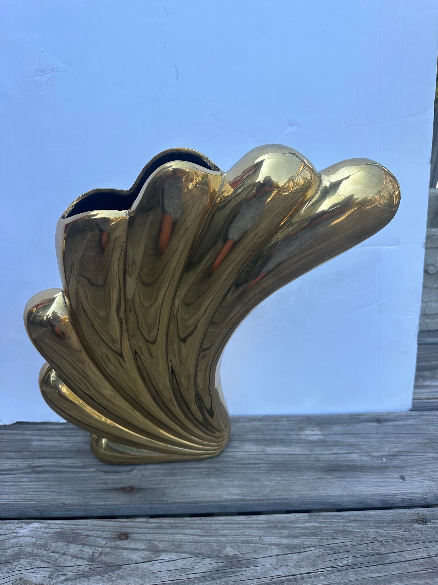 1980s Dolbi Cashier Cast Brass Vases -a Pair - 10