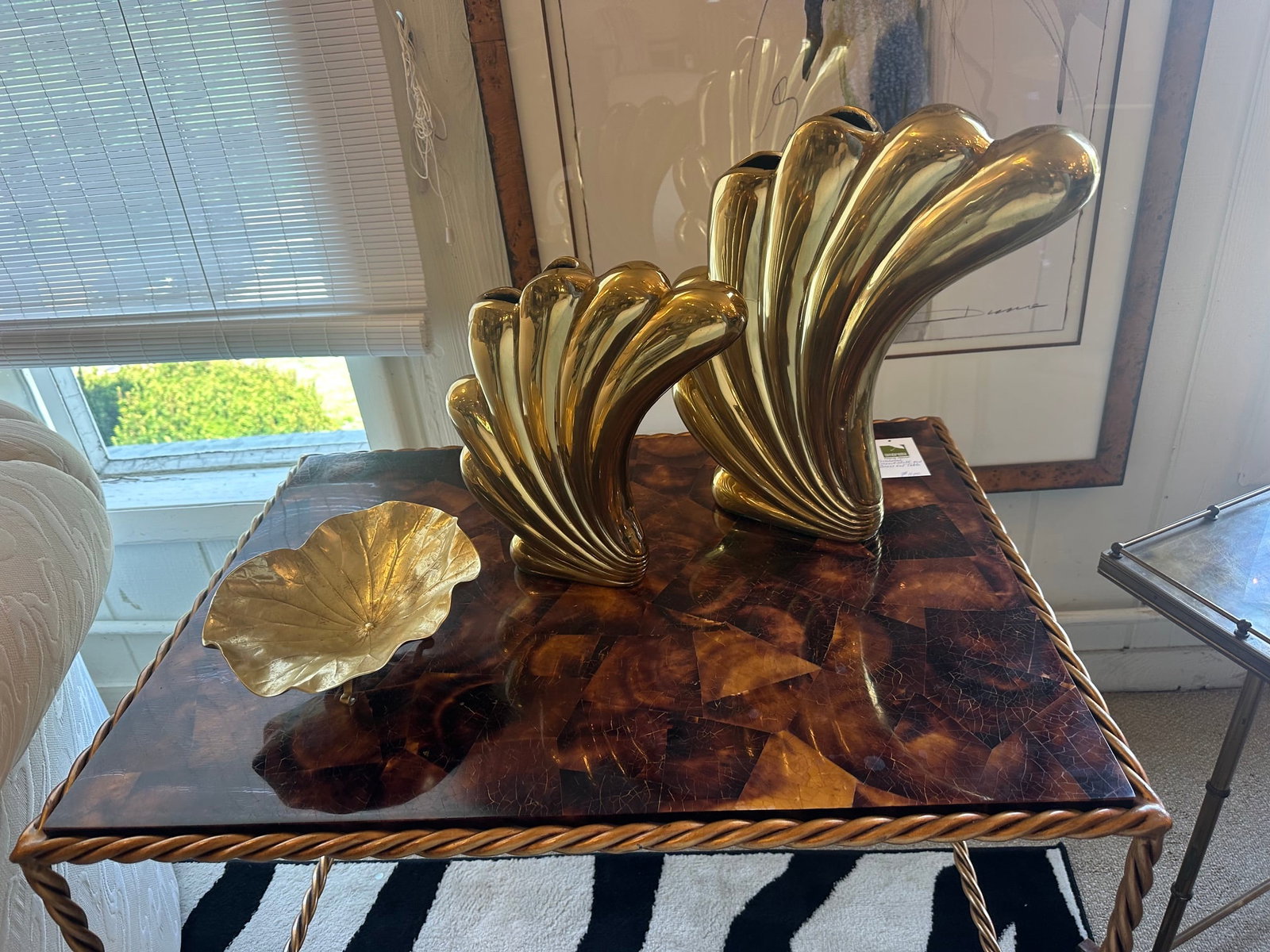 1980s Dolbi Cashier Cast Brass Vases -a Pair - 12