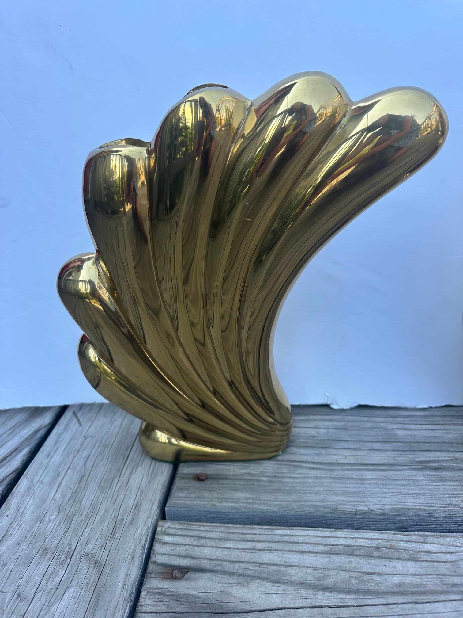 1980s Dolbi Cashier Cast Brass Vases -a Pair - 5