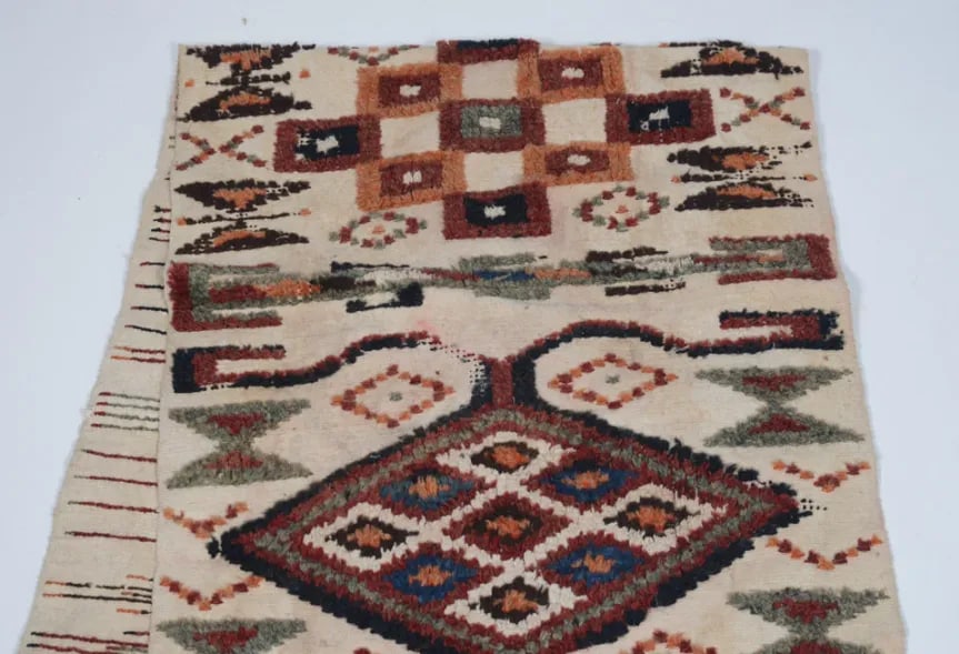 Long Vintage Wool and Cotton Pictorial Textile Runner - 3
