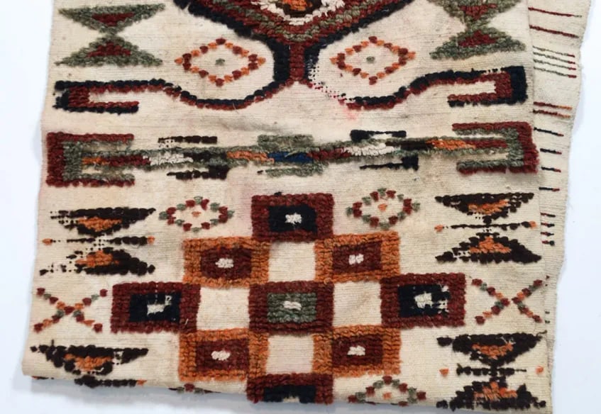 Long Vintage Wool and Cotton Pictorial Textile Runner - 4