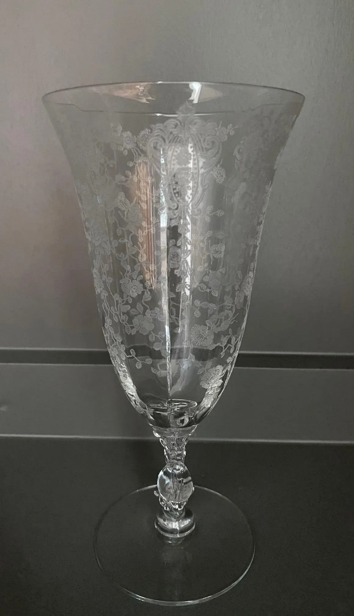 Vintage Etched Floral Glasses - Set of 13 - 6