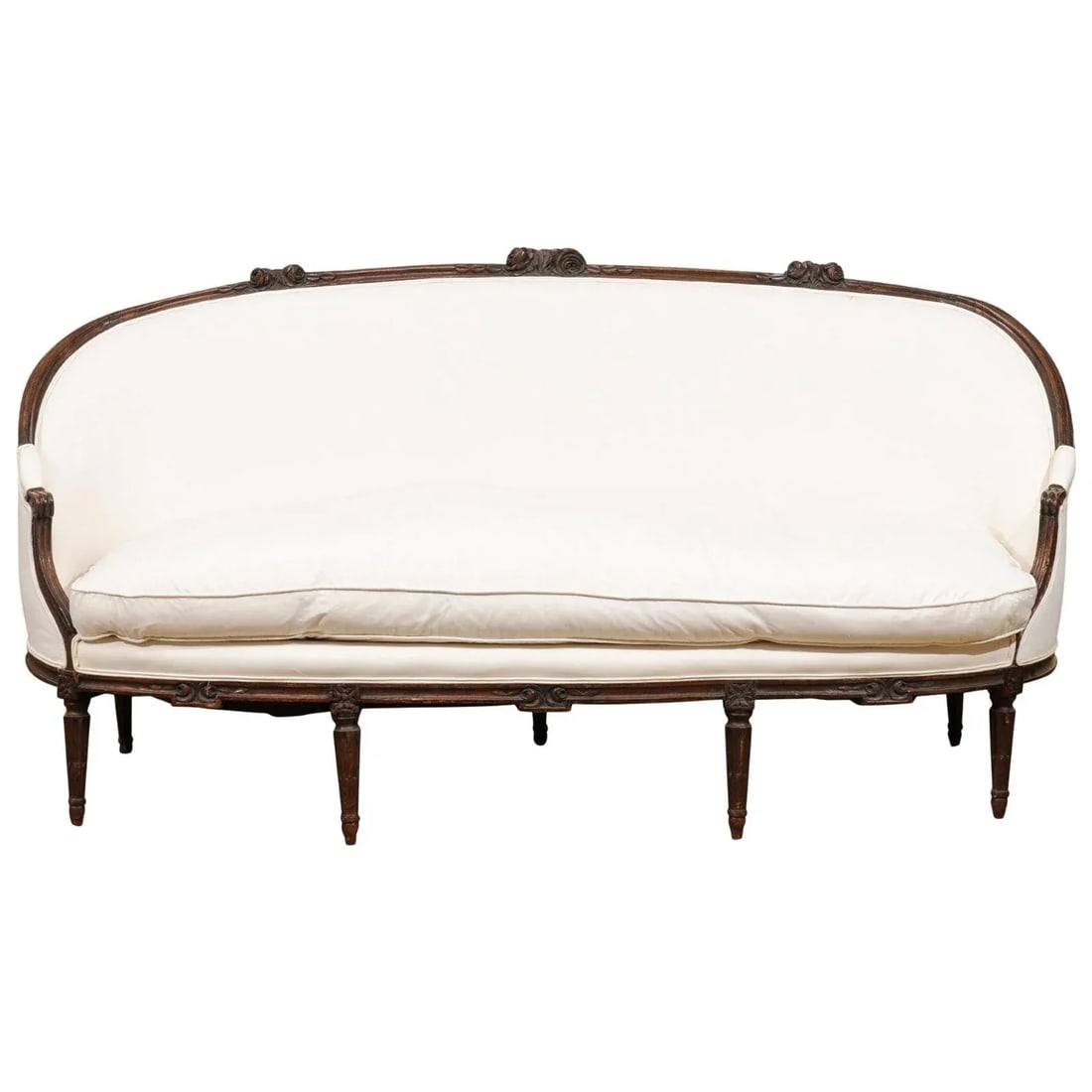 1780s French Louis XVI Period Walnut Canapé en Corbeille - 13