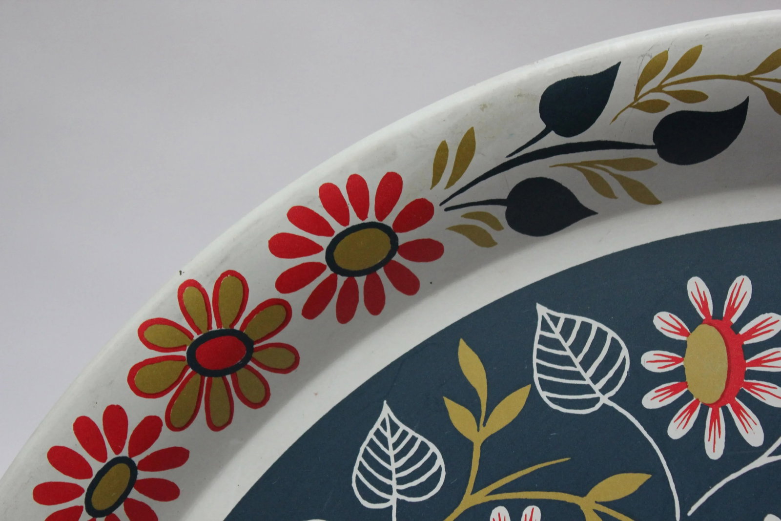 Maxey Folk Art Painted Metal Floral Decorative Tray - 4