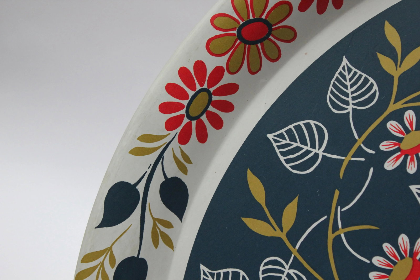 Maxey Folk Art Painted Metal Floral Decorative Tray - 5