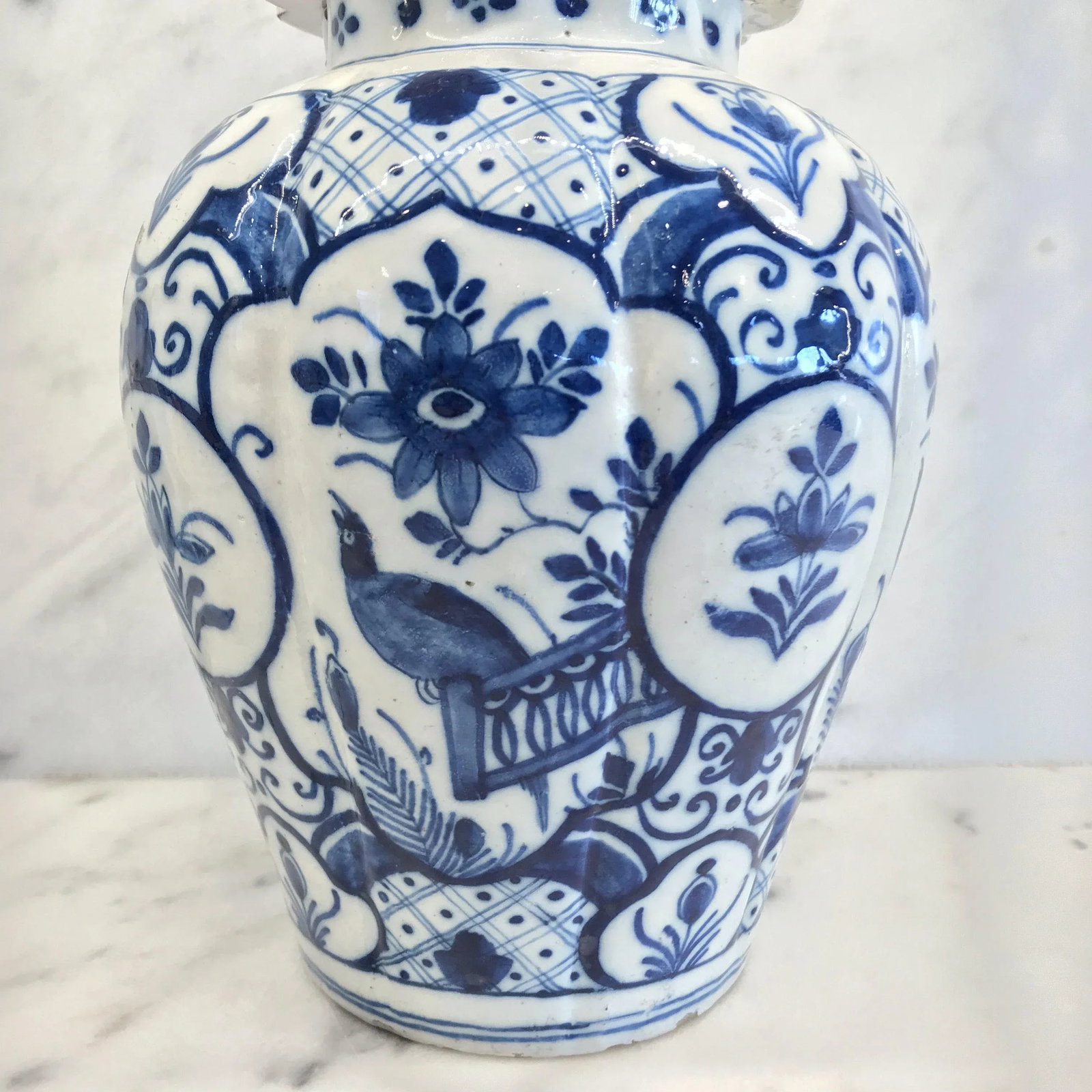 Delft Blue and White Vase With Top - 10