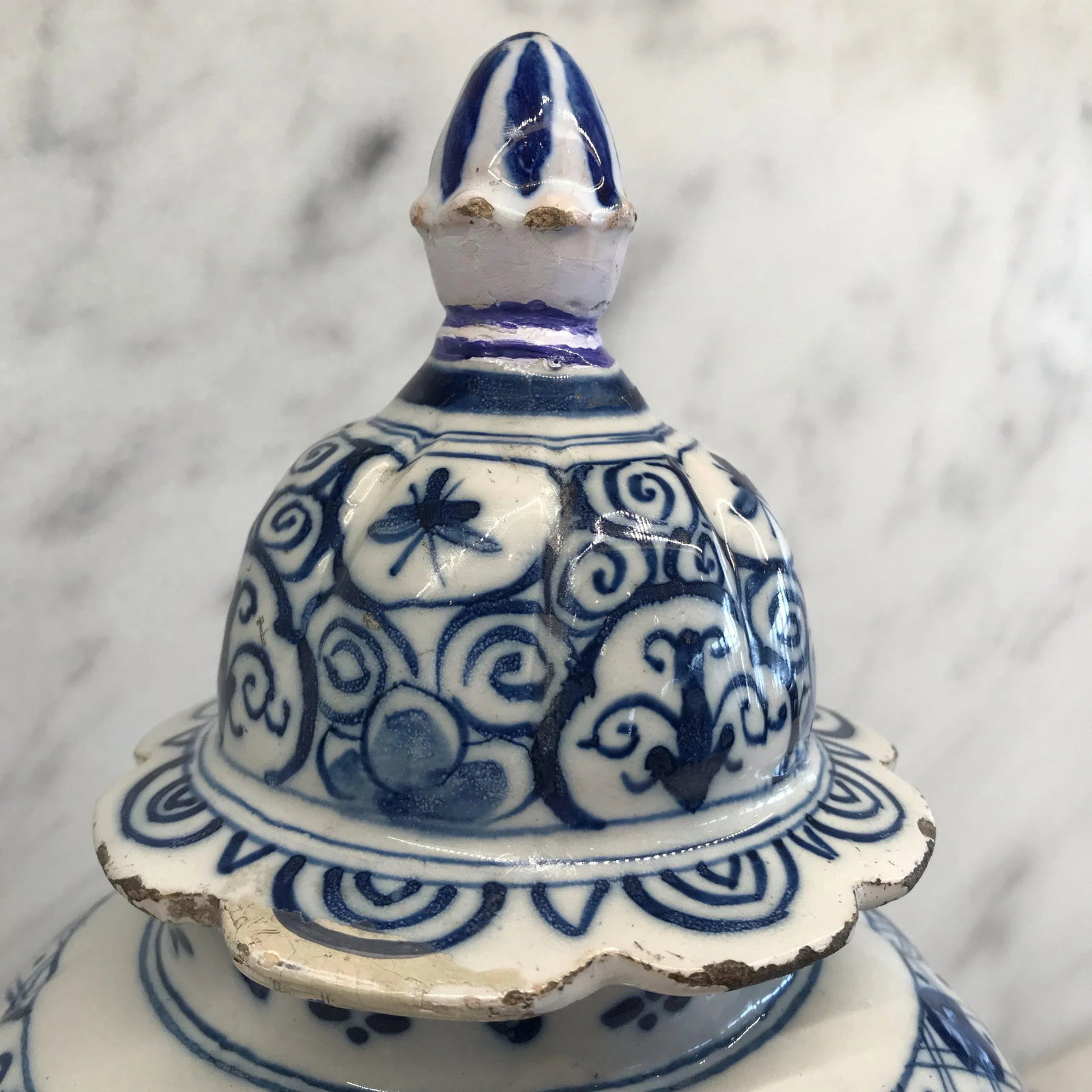 Delft Blue and White Vase With Top - 5